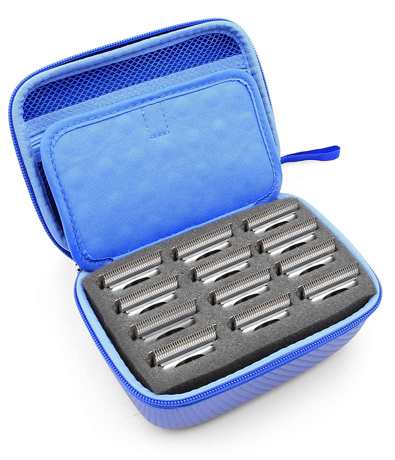 CASEMATIX Hair Clipper Guard & Blade Holder Case - Fits 12 Metal Guards for Andis, Oster, Wahl, Babyliss Detachable Clippers - Professional Organizer for Barbers & Stylists - Perfect for Salon, Home & Travel Use