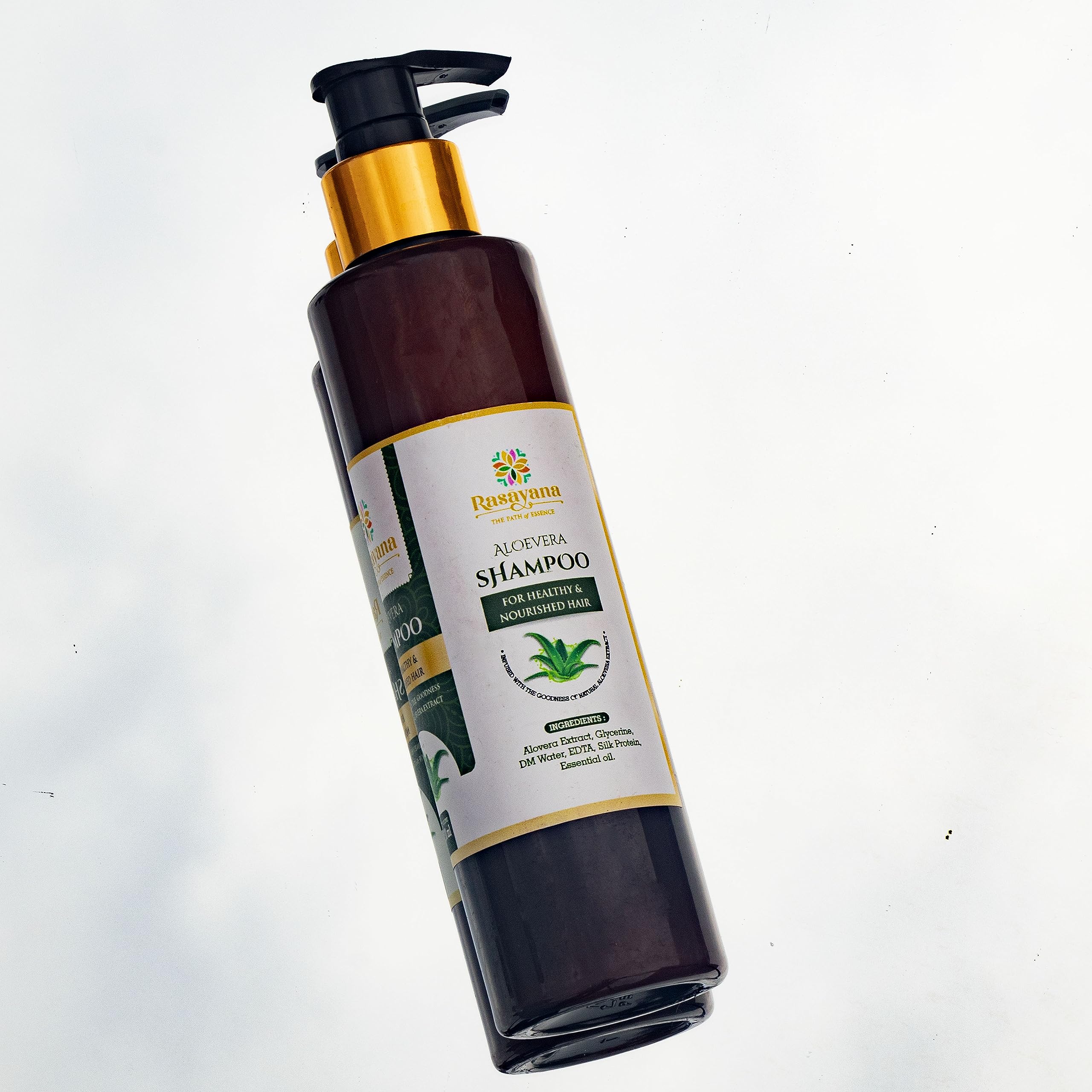 Rasayana Ayurvedic Handmade Aloe Vera Shampoo for Soft Hair & Scalp Refresh | Sulfate & Paraben Free Natural Hair Cleanser | 200ml | Daily Use for Dry, Damaged Hair & Scalp Care