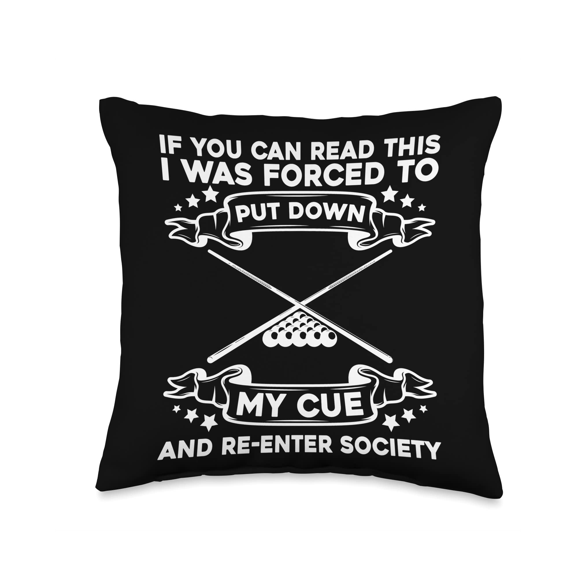 8-Ball Pool Throw Pillow - 16x16 Multicolor Billiard Gift for Players & Fans - Perfect for Game Rooms & Man Caves