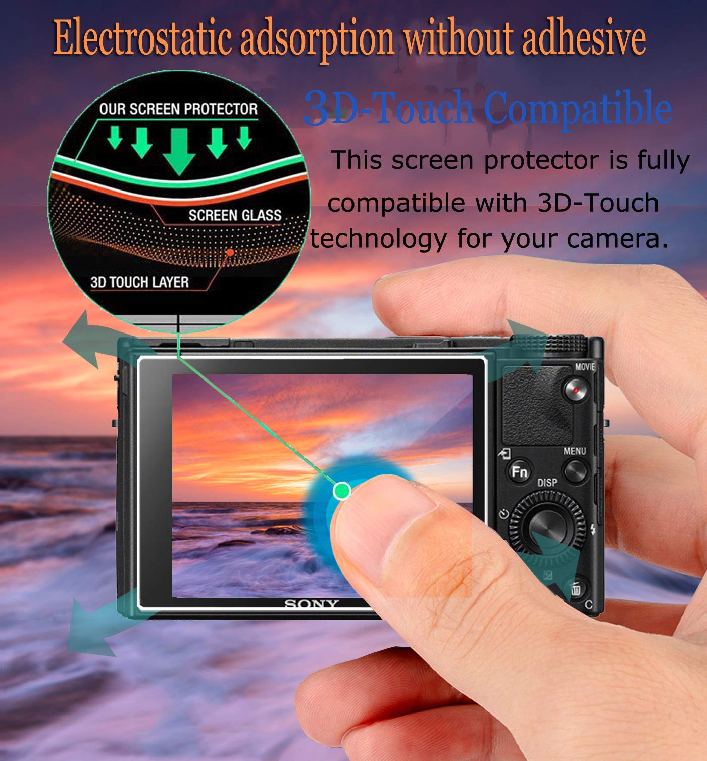 Nikon D6 D780 D850 D5 D500 D7100 D7200 D750 D810 D800 D800E Camera Tempered Glass Screen Protector - 3 Pack Anti-Scratch HD Clear LCD Protection Film for Professional Photography & Travel Shooting