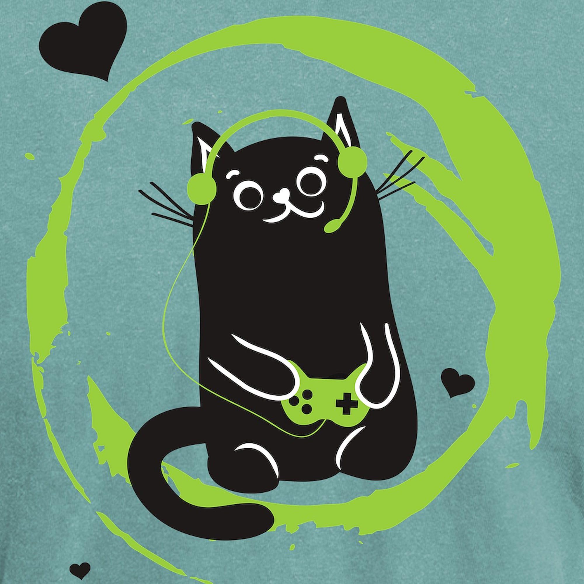 Gamer Cat T-Shirt for Men - Comfort Colors Soft Cotton Tee - Perfect for Gaming, Casual Wear & Everyday Outfits