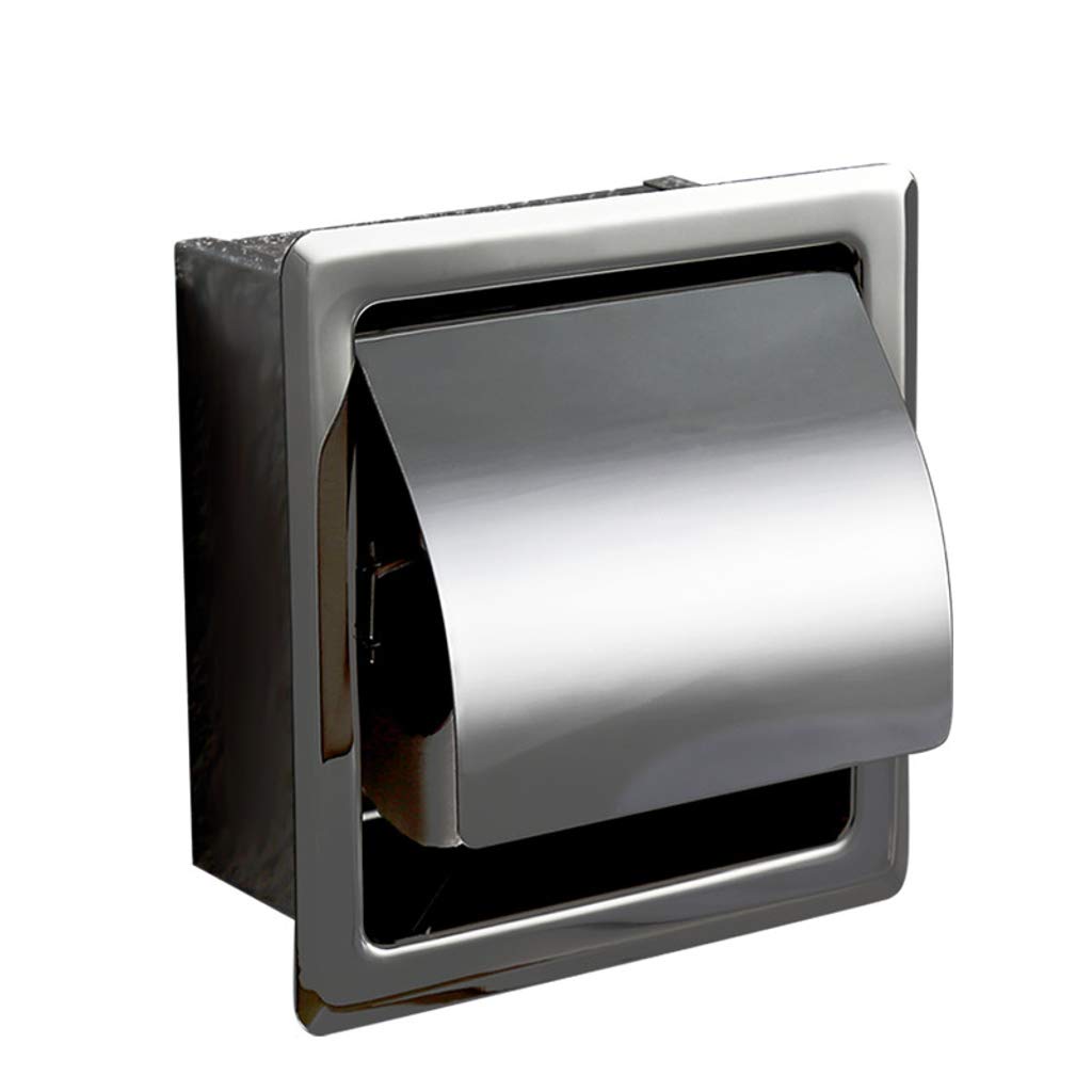 Stainless Steel Recessed Toilet Paper Holder - Waterproof & Durable Bathroom Tissue Roll Stand for Home, Hotel, Kitchen - Perfect for Modern Bathrooms & Commercial Spaces