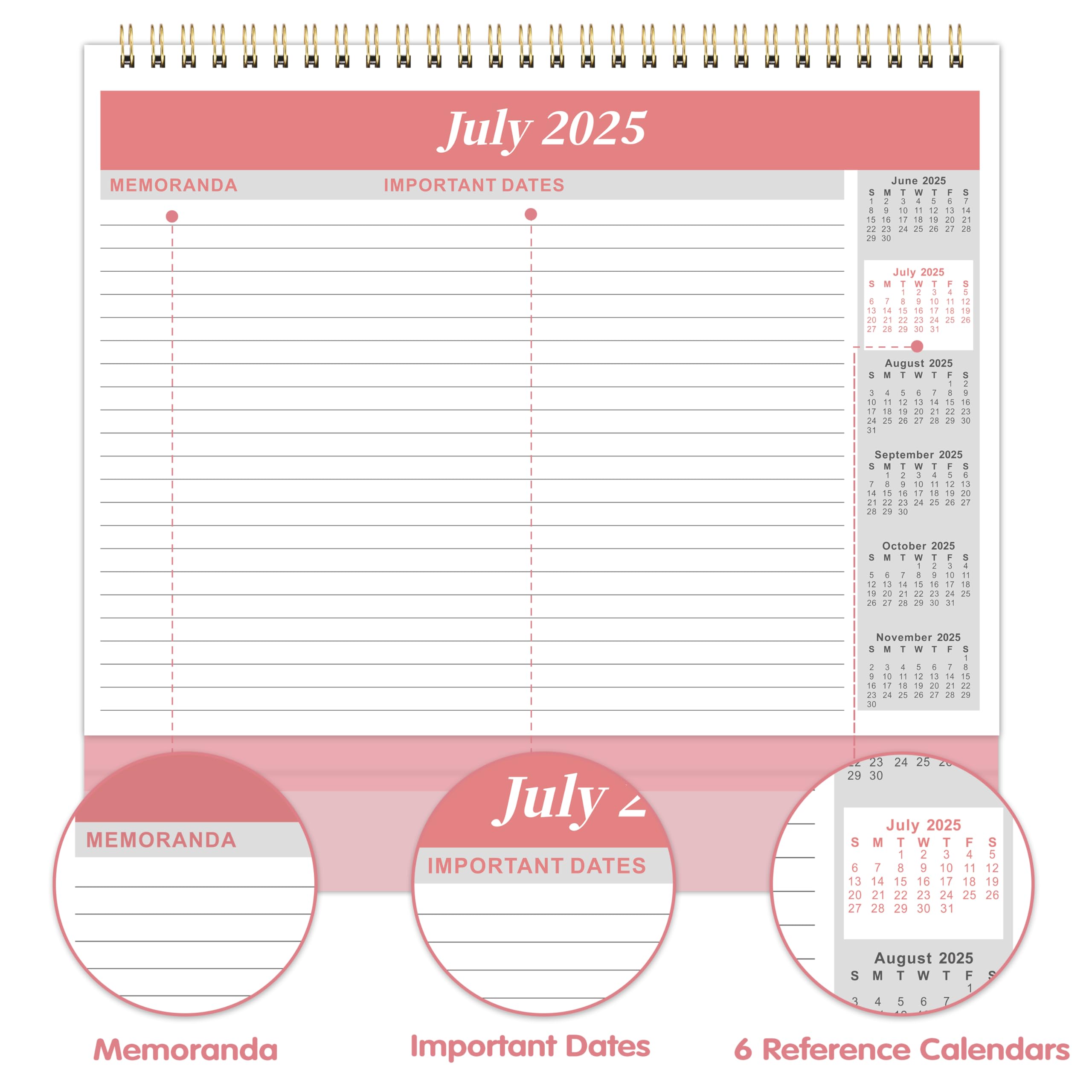 2025-2026 18-Month Standing Desk Calendar | July 2025 - December 2026 Flip Planner | 10
