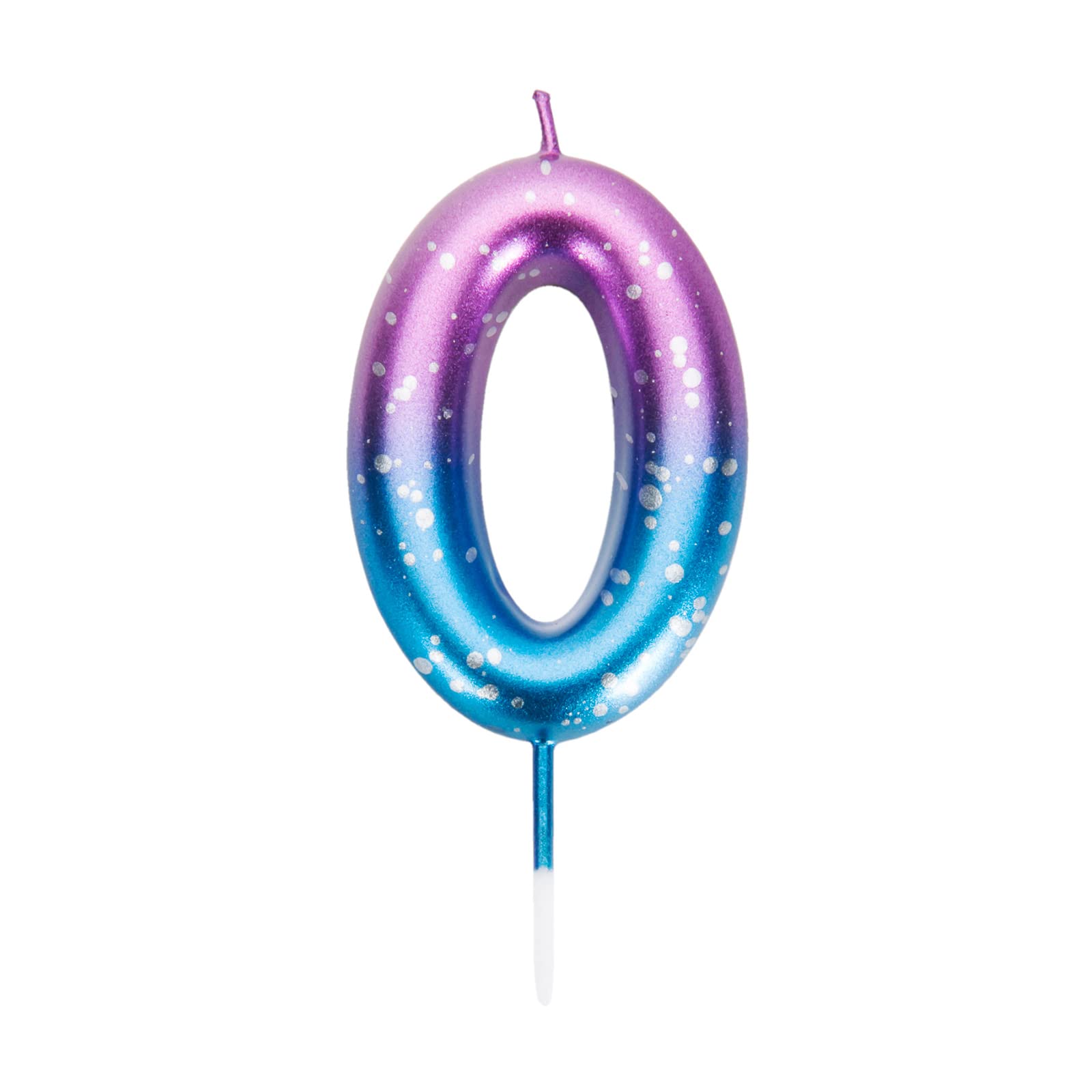 Gradient Color Number Birthday Candles (0-9) - Purple to Blue Cake Topper for Kids & Adults - Perfect for Birthday Parties, Anniversaries & Celebrations