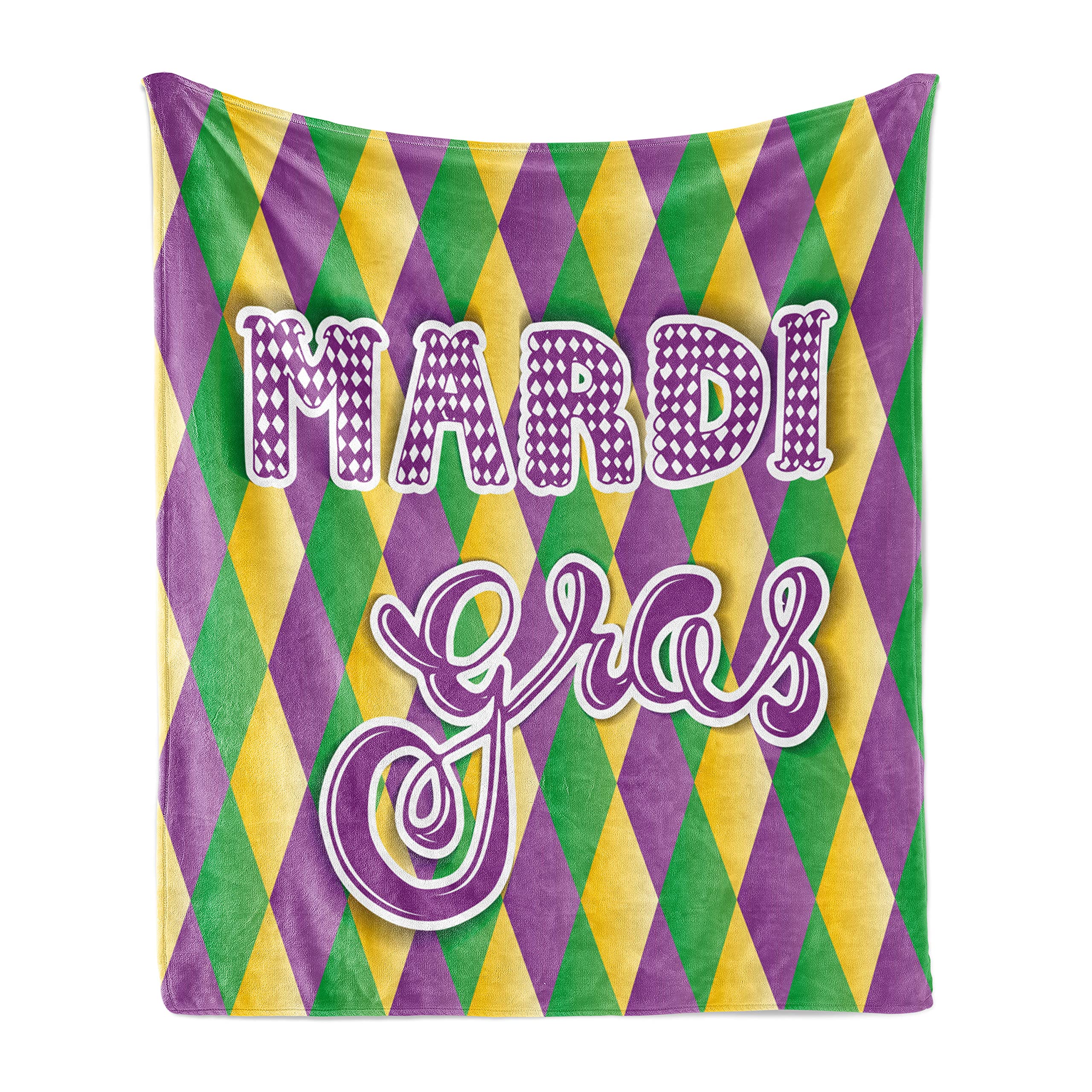 Ambesonne Mardi Gras Fleece Throw Blanket - 70