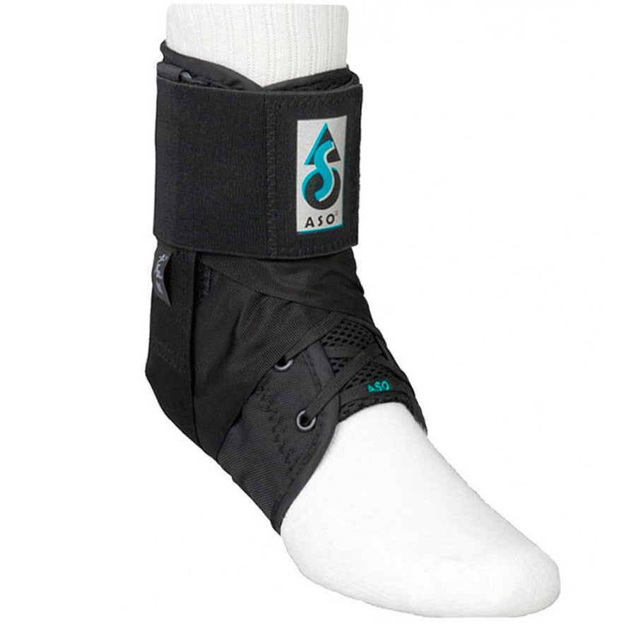ASO Ankle Brace Black XXL - Adjustable Support for Sprains, Arthritis & Injury Recovery - Ideal for Running, Basketball & Hiking