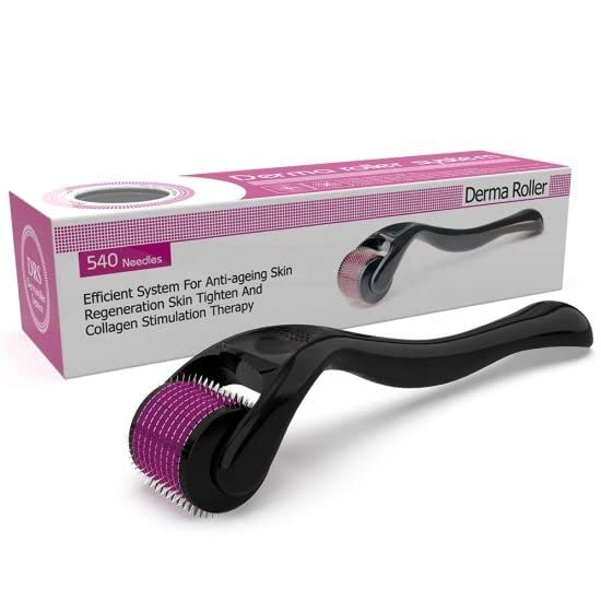 Vichip 0.5mm Derma Roller for Face - 540 Titanium Alloy Needles for Acne Scar Removal & Anti-Aging - At-Home Micro Needling Skin Care for Wrinkles & Fine Lines - Perfect for Facial Rejuvenation & Skin Repair