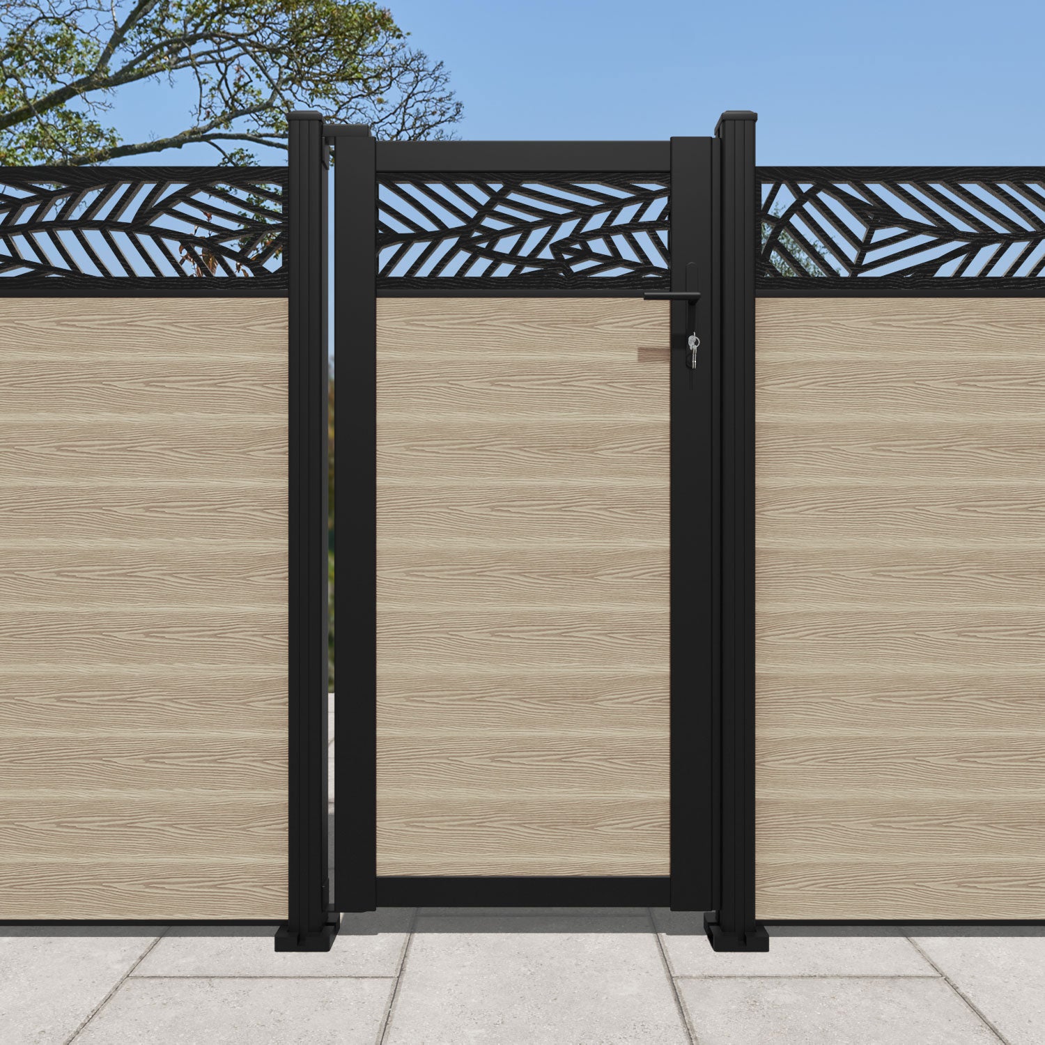 Classic Habitat Light Oak Pedestrian Gate - Durable Wooden Garden Gate for Backyard, Fence, and Driveway Entrance
