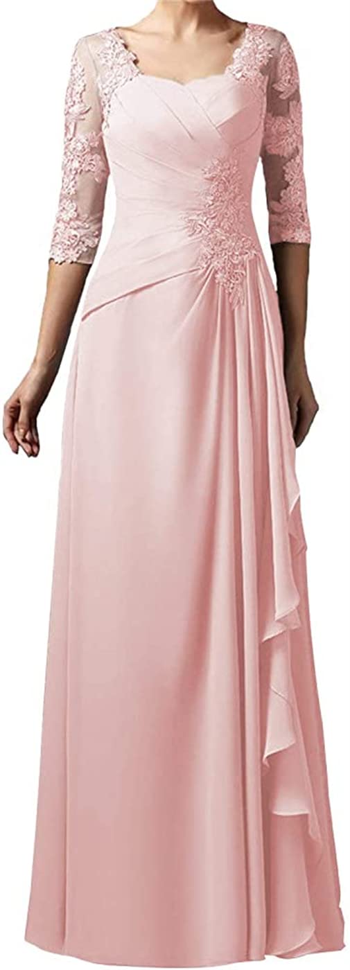 Elegant Lace Formal Wedding Guest Dresses for Women - Long Prom Dress with Appliques, Mother of The Bride Outfit | Perfect for Weddings, Galas & Special Occasions