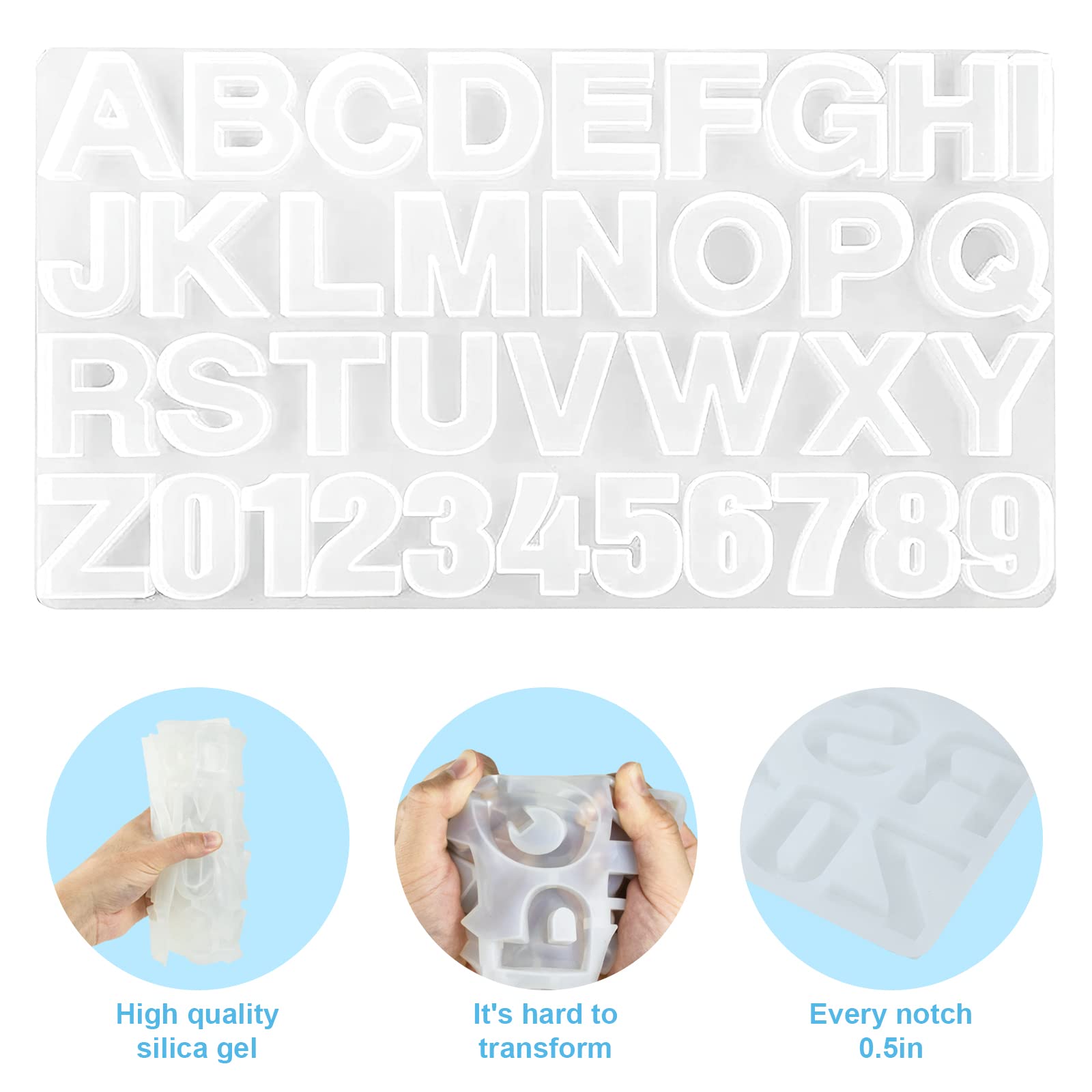DIY Silicone Alphabet Resin Molds for Jewelry Making & Chocolate Casting - A-Z Letter Molds for Epoxy Resin Crafts, Cake Decorating & Homemade Candy - Perfect for Birthday Parties, Wedding Favors & DIY Gift Making