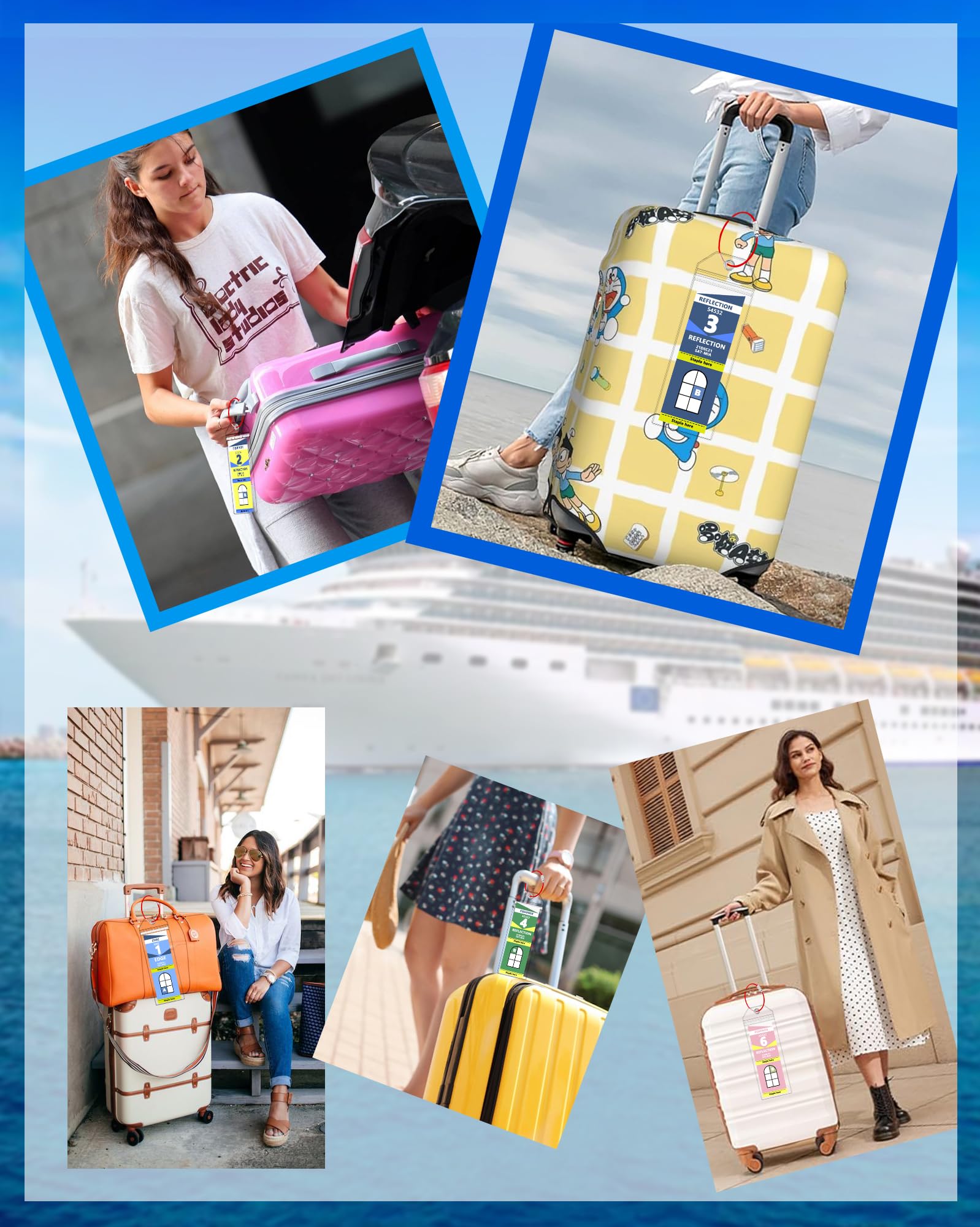 10-Pack Celebrity Luggage Tag Holders - Universal Fit for All Celebrity & Royal Caribbean Cruise Ships (2025-2026) | Durable Cruise Essentials for Easy Baggage Identification