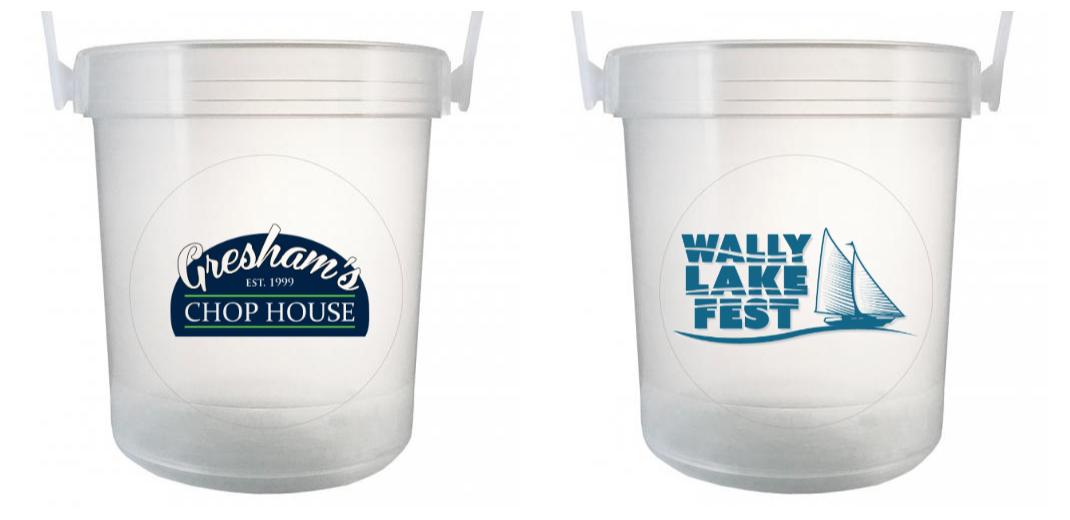 32 oz Plastic Rum Buckets with Custom Sticker - Perfect for Beach Parties, Cocktail Bars & Outdoor Events - Bulk Pack for Commercial or Home Use