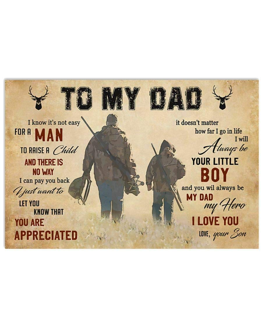 1000 Piece Deer Hunting Jigsaw Puzzle - Father & Son Bonding Gift, 'I Know It's Not Easy for A Man to Raise A Child' - Educational Puzzle for Adults & Kids, Family Game Night Activity, Developmental Toy for Cognitive Skills