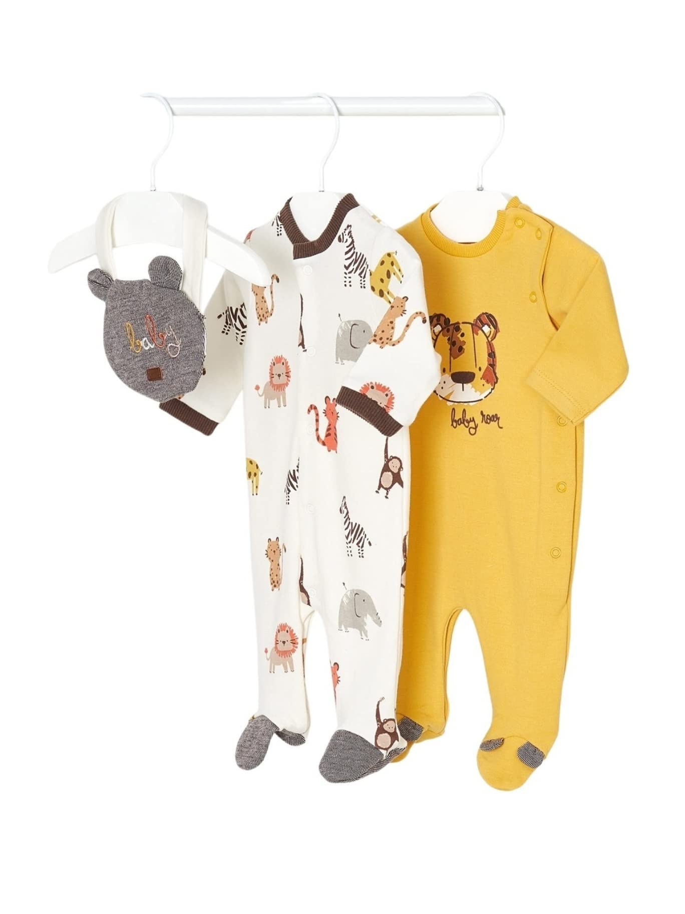 Mayoral Baby Boys 2-Piece Romper and Bib Set - Orange, Newborn & Infant Outfit for Playtime & Special Occasions