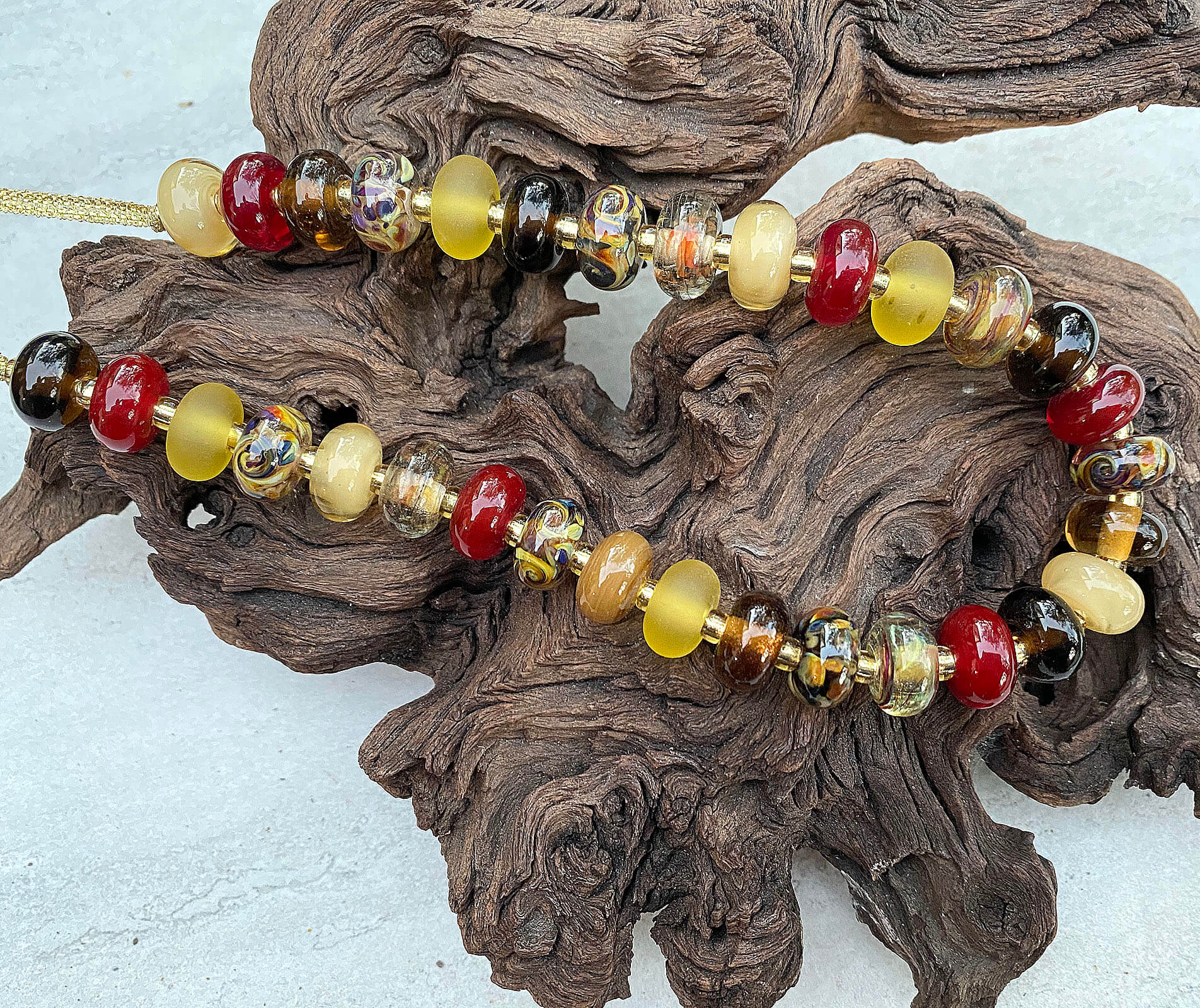 32 Colors of Autumn Brown Lampwork Glass Focal Beads for Jewelry Making - DIY Necklace, Bracelet, Earrings Craft Supplies - Perfect for Fall & Holiday Gift Projects