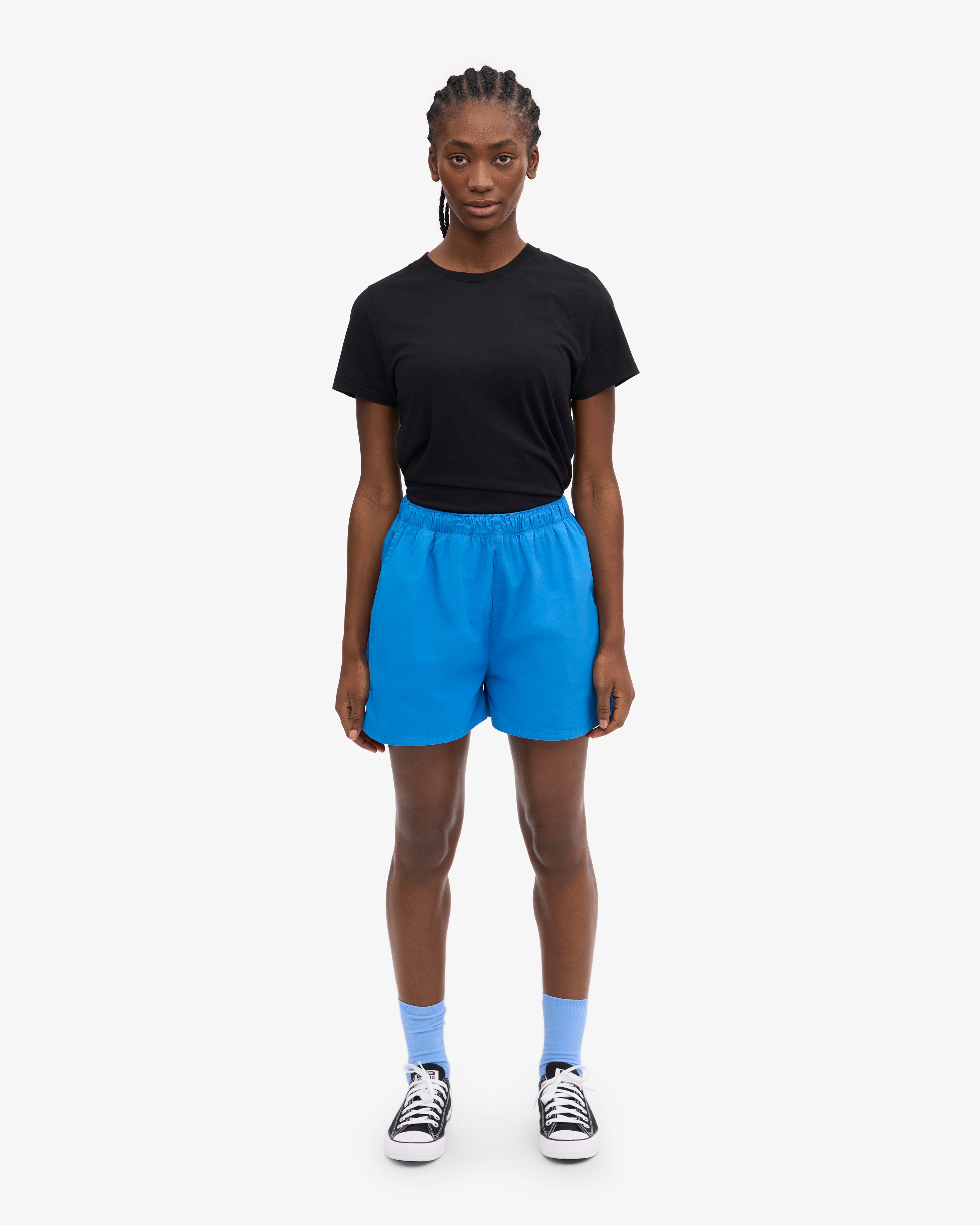 Organic Cotton Women's Twill Shorts - Pacific Blue | Comfortable & Breathable for Summer, Travel & Casual Wear