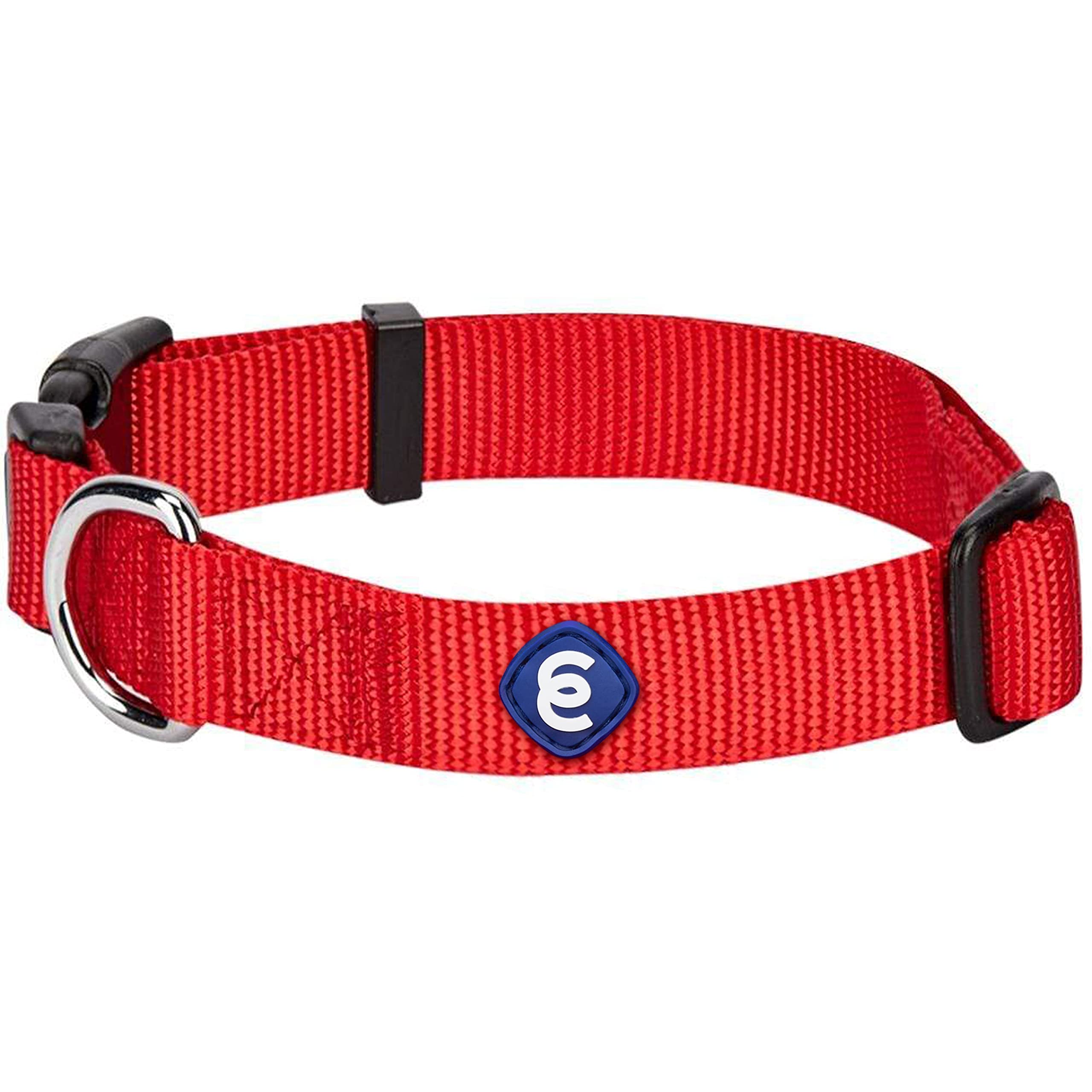 Blueberry Pet Dog Collar - Adjustable Eco-Friendly Dog Collar for Small to Medium Dogs (14.5”-20”), Rouge Red with Secure Leash Attachment - Perfect for Daily Walks, Training & Outdoor Adventures