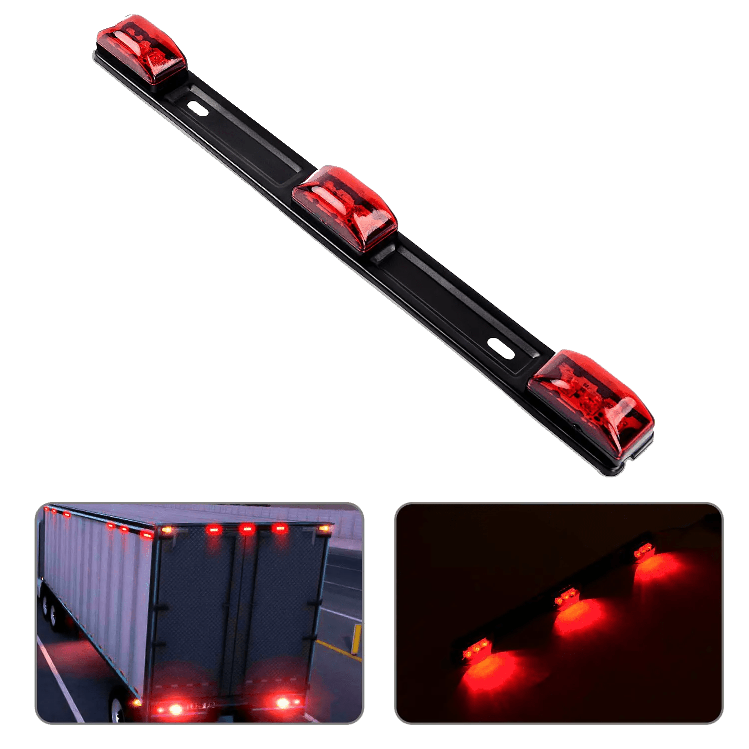 14 Inch 9 LEDs Red Trailer Light ID Bar - Heavy Duty Truck & Trailer Safety Lighting for Night Driving & Road Visibility
