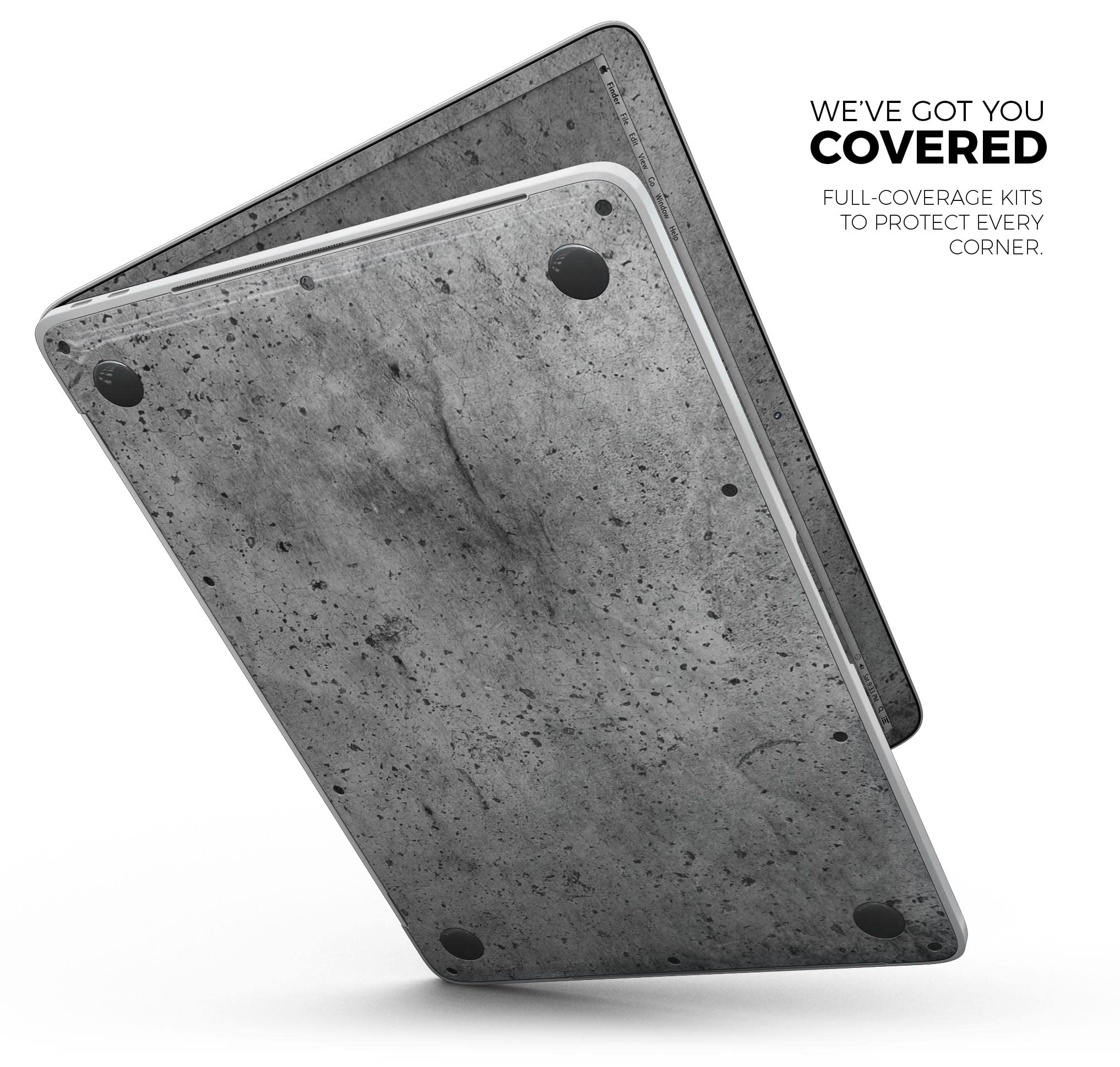 Scratch-Resistant Concrete Grunge Texture Full-Body Skin Wrap for MacBook Air 13