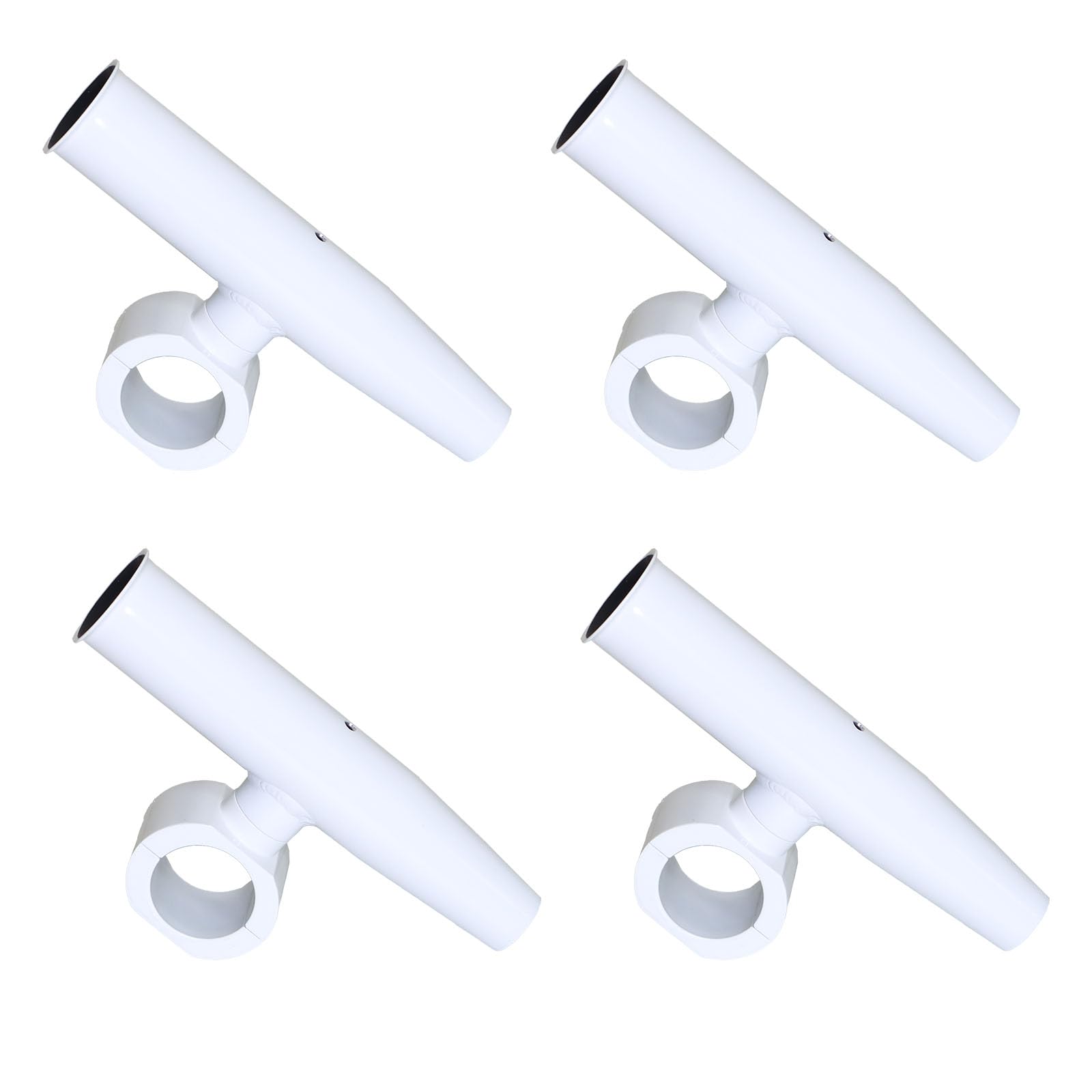 4-Piece Aluminum Clamp-On Boat Fishing Rod Holder Set - Fits 1.5