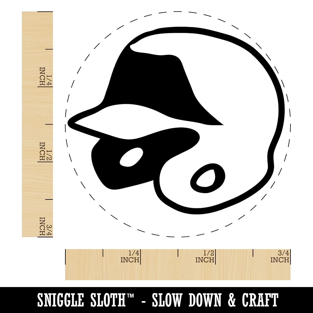 Self-Inking Rubber Stamp for Baseball & Softball Batting Helmets - 3/4 Inch Small Stamp with Black Ink - Perfect for Crafting, Planners, and DIY Projects