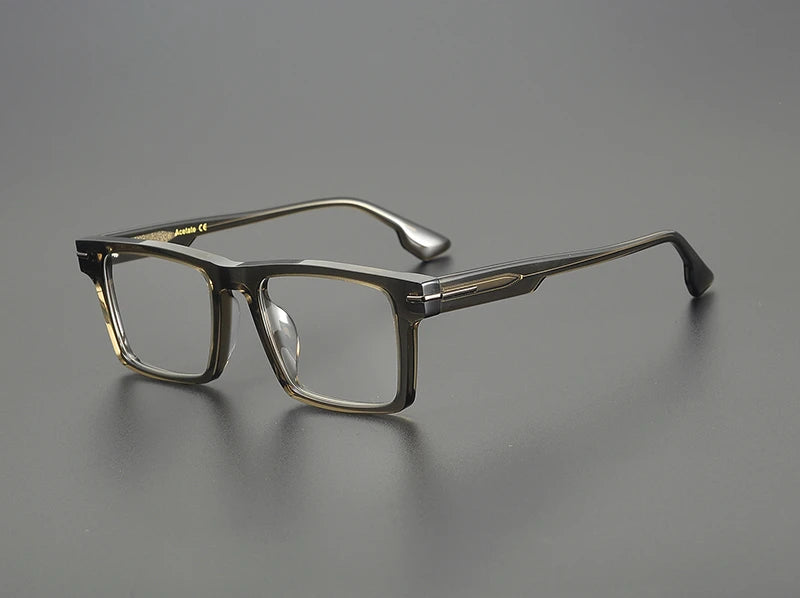 Black Unisex Full Rim Square Acetate Eyeglasses 4529 - Stylish Flat Top Frame for Men & Women - Perfect for Work, Reading, and Fashion Accessories