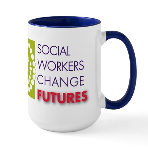 White/Navy Inside - Social Workers Change Futures Large Mug