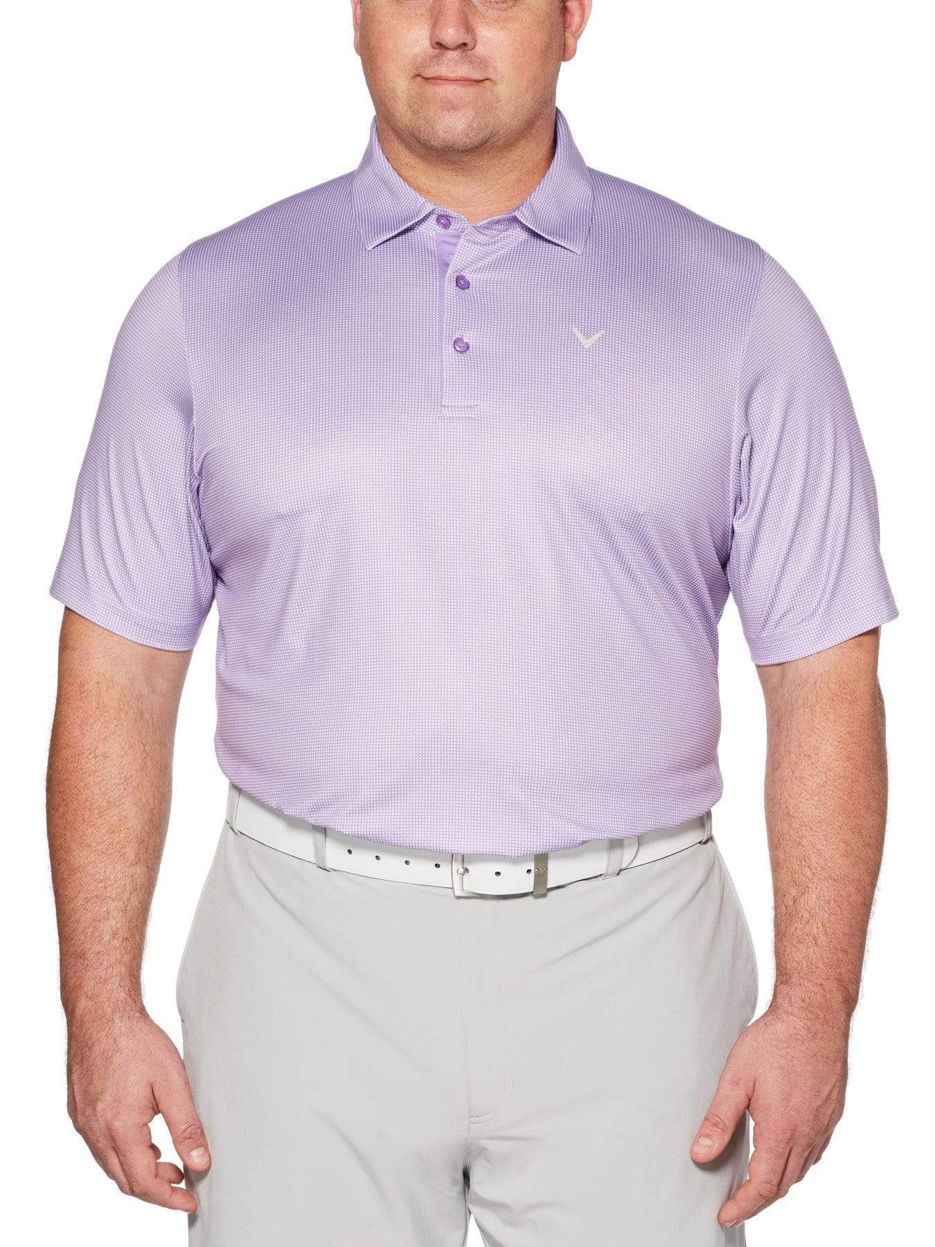 Big & Tall Printed Gingham Swing Tech™ Polo Shirt for Men - Comfortable & Breathable Performance Top for Casual Wear & Outdoor Activities