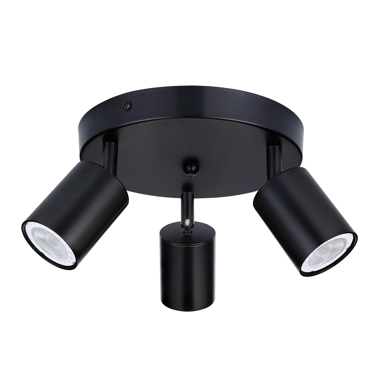 90-Degree Adjustable Black Ceiling Lamp - 3-Light Modern Fixture for Kitchen, Bedroom, Dining Room & Office - Perfect for Task Lighting and Ambient Illumination