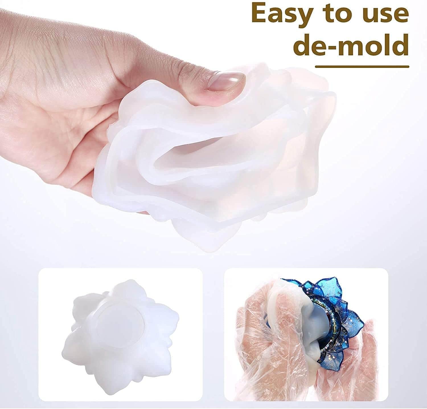 Premium Lotus Flower Silicone Mold for DIY Epoxy Resin Candle Holders & Jewelry Boxes - Handmade Tealight Candle Holder Molds for Home Decor, Table Centerpieces & Wedding Decorations (Pack of 1) - Perfect for Crafting, Gift Making & Boho Home Decor