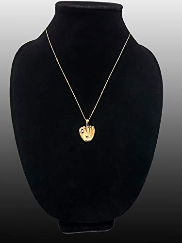 10K Yellow Gold Baseball Glove Pendant Necklace - Elegant Satin Finish Jewelry for Sports Lovers, Perfect Gift for Baseball Players & Fans (Game Day, Graduation, Birthday)