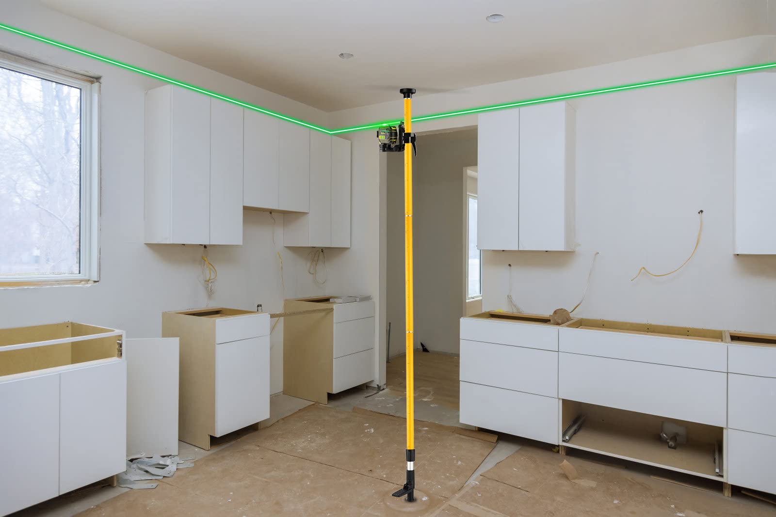 Firecore Upgraded 12 ft Telescoping Laser Pole with Tripod - Adjustable Bracket & 1/4