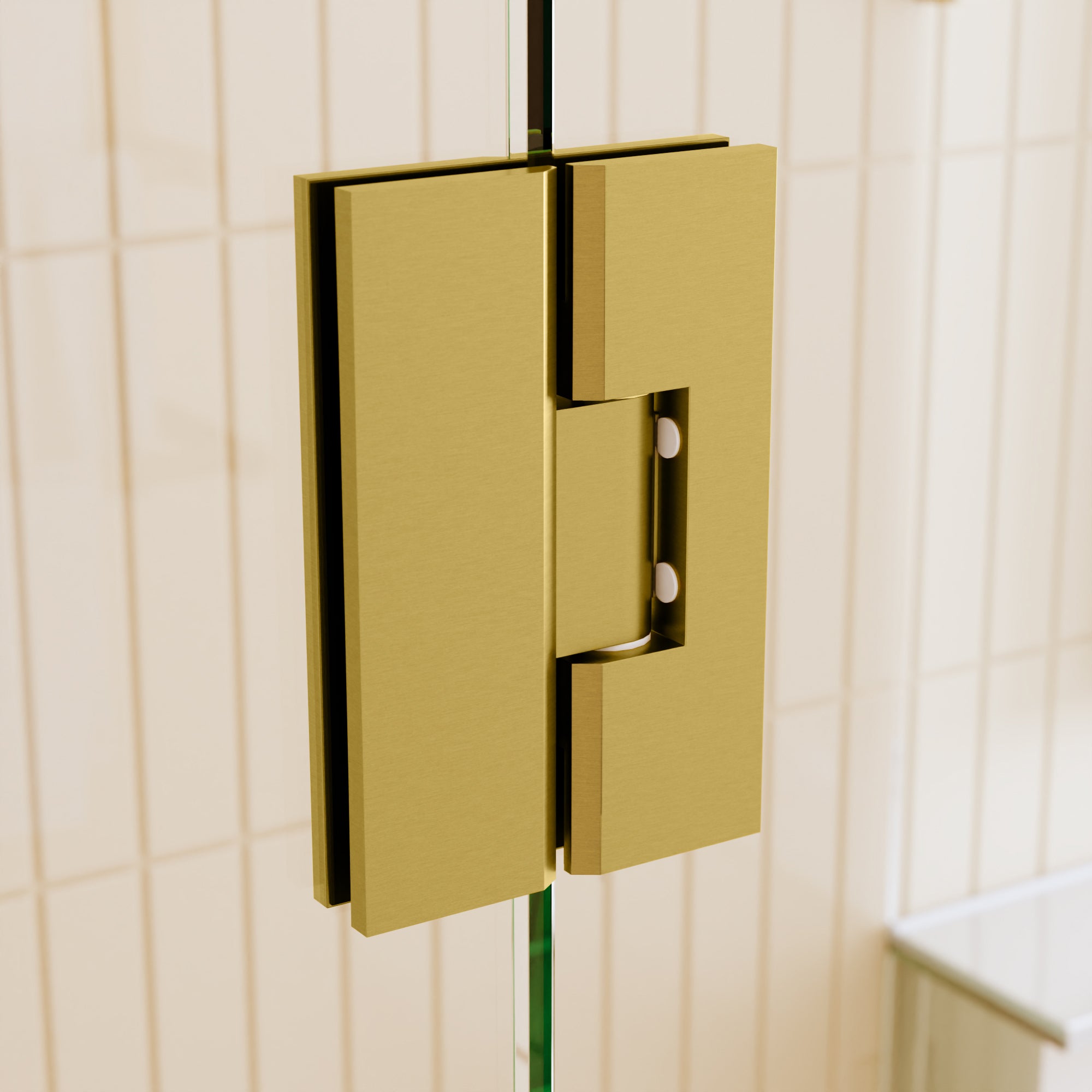 10mm Brushed Brass Glass to Glass Shower Screen Hinge - Durable & Elegant Bathroom Hardware for Frameless Shower Doors (Perfect for Modern Bathroom Renovations)