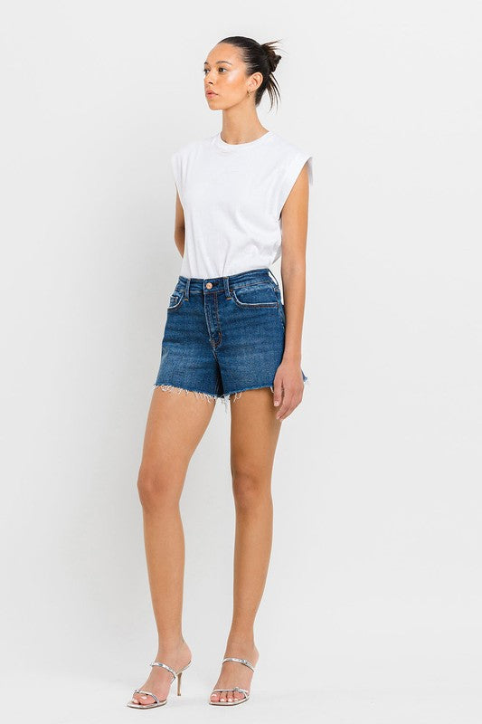 High Rise Slit Raw Hem A-Line Shorts for Women - Trendy Denim Summer Shorts with Raw Edge Detail | Perfect for Casual Outfits, Beachwear & Street Style