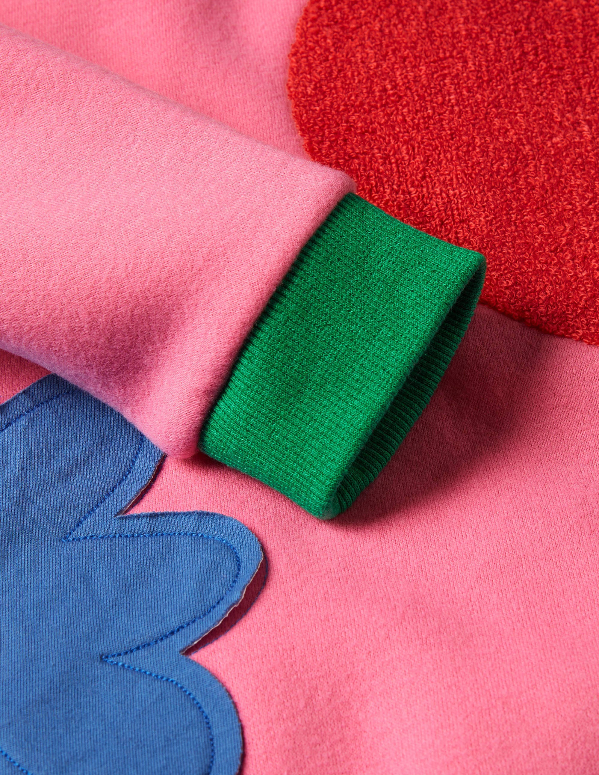 Appliqué Sweatshirt with Bright Petal Pink Heart Design - Cozy Casual Wear for Women | Perfect for Valentine's Day, Date Nights & Everyday Outfits