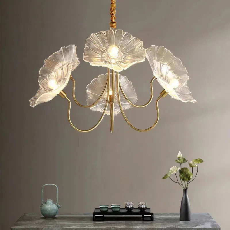 Elegant In Bloom LED Chandelier Light - Modern Crystal Ceiling Fixture for Dining Room, Bedroom & Living Room Decor