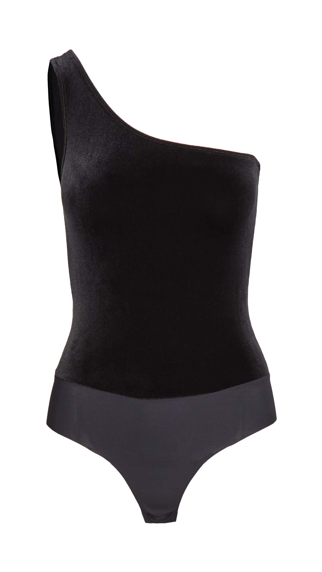 Commando Women's Velvet One Shoulder Bodysuit - Sexy Stretchable Jumpsuit for Date Night & Special Occasions