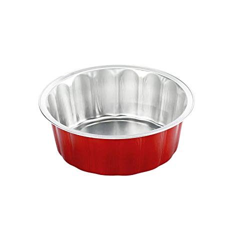 KitchenDance 8 oz Disposable Aluminum Cake Pans - 500 Pack of Red Mini Dessert Pans Without Lids for Baking, Cupcakes & Party Treats | Perfect for Home Baking, Birthday Parties & Catering Events