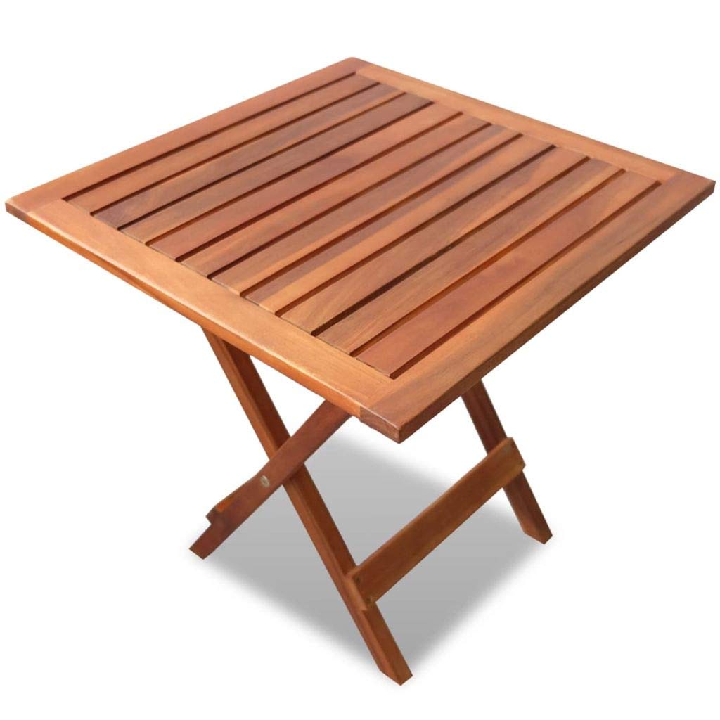 Foldable Acacia Wood Bistro Table - Outdoor Patio Side Table for Garden, Backyard & Balcony | Perfect for Coffee, Dining & Relaxing in Small Spaces