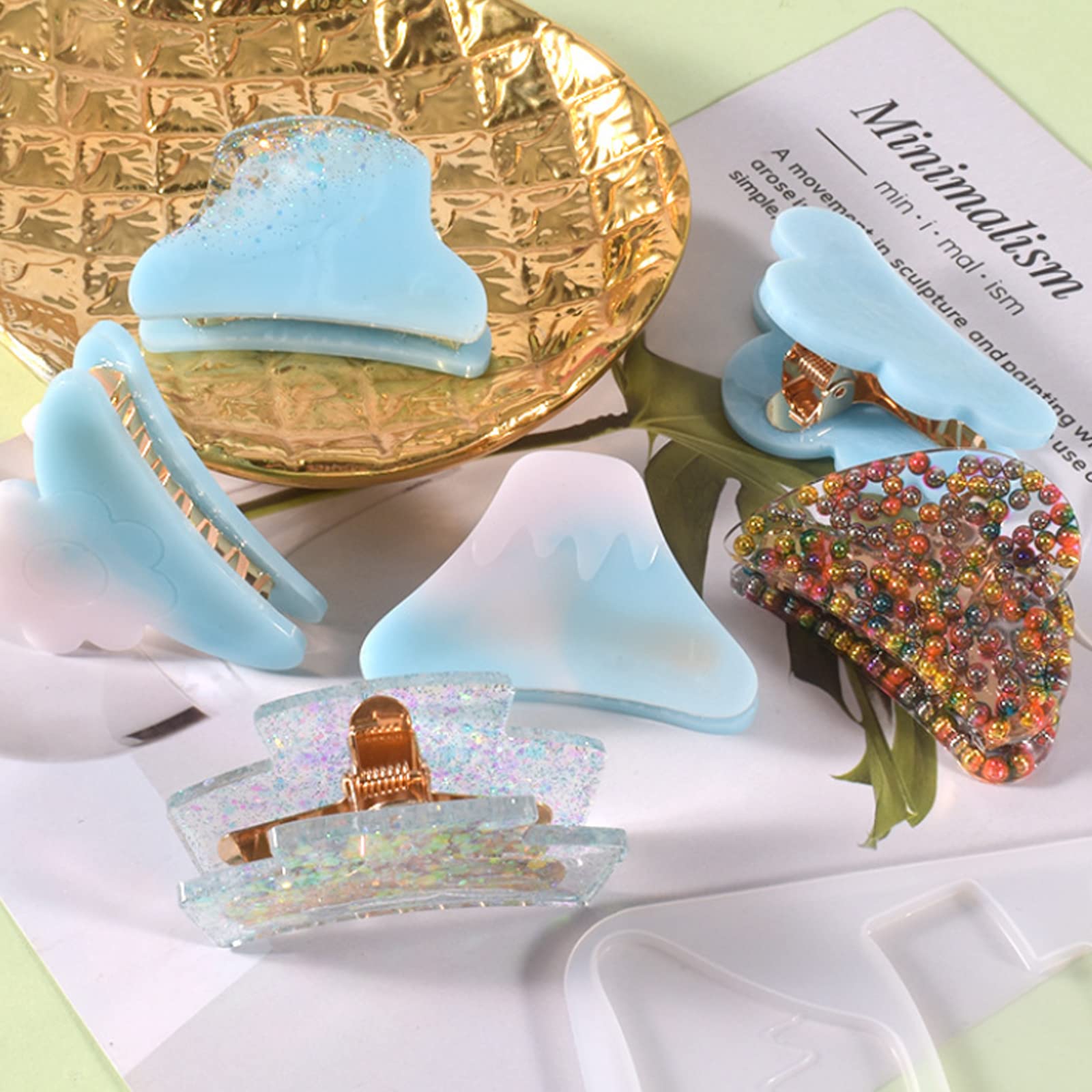 Shark Hair Clip Resin Silicone Mold - DIY Epoxy Resin Hairpin, Keychain, Bookmark & Pendant Craft Kit for Jewelry Making - Perfect for Beach Party, Summer Accessories & Gifts