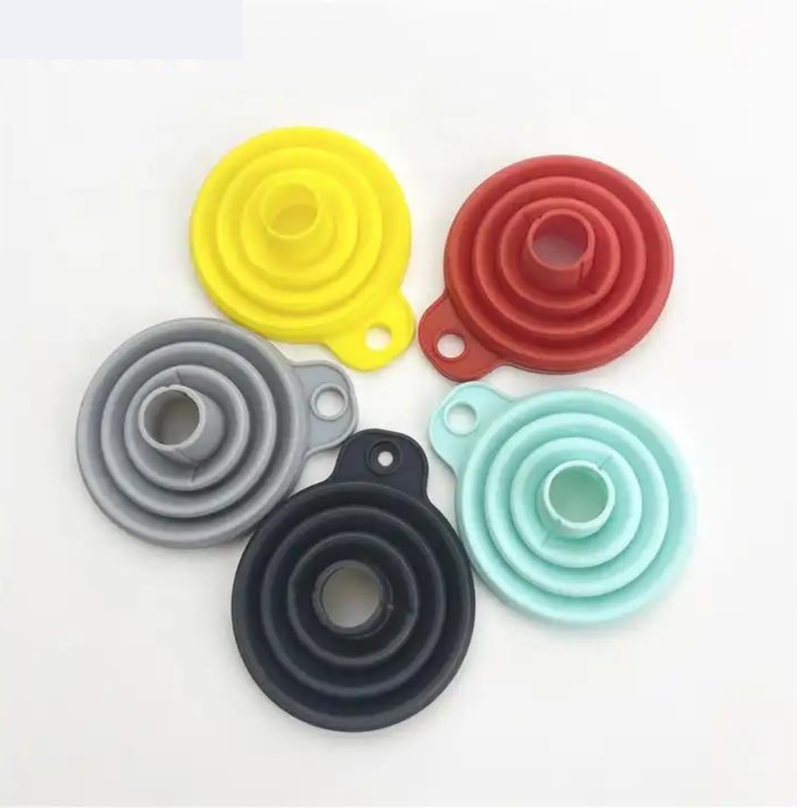 TASMAX Flexible Silicone Funnel - Foldable Mushroom Shape Kitchen Funnel for Oil, Liquids & Powder Transfer - Heat Resistant & Reusable - Pack of 3 - Perfect for Cooking, Baking, Auto Maintenance & DIY Projects