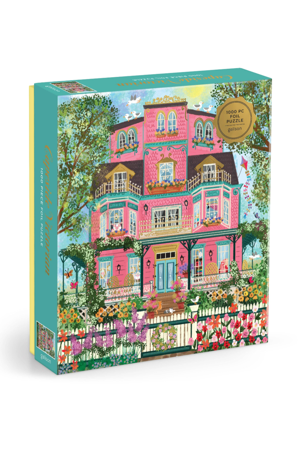 Joy Laforme Capeside Victorian 1000-Piece Foil Jigsaw Puzzle for Adults - Challenging Collectible Art Puzzle for Home Decor, Relaxation & Family Game Night