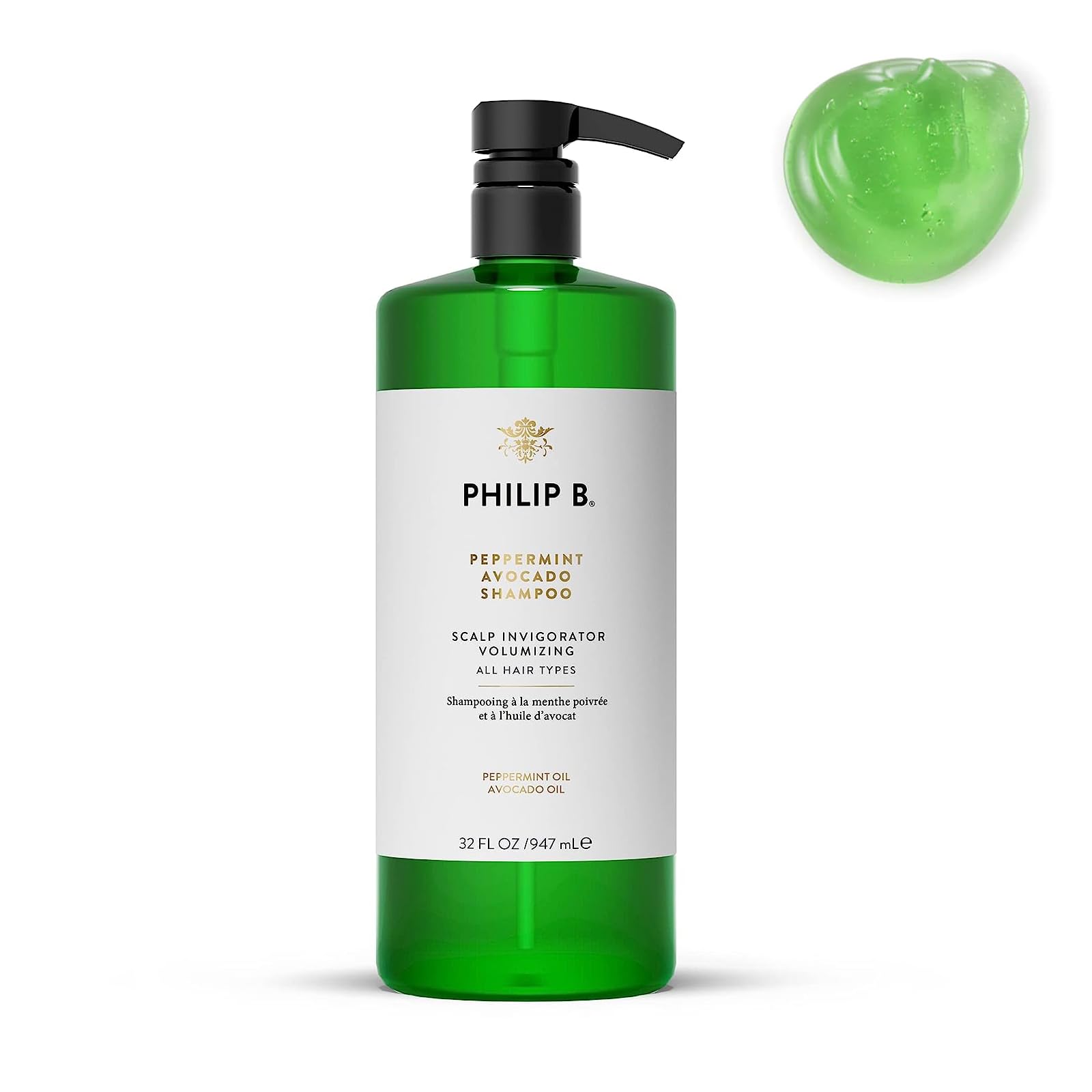PHILIP B. Peppermint Avocado Shampoo & Volumizing Conditioner Set - 32 oz Each for Deep Cleansing & Hair Growth | Perfect for Dry Scalp & Thinning Hair Care Routine