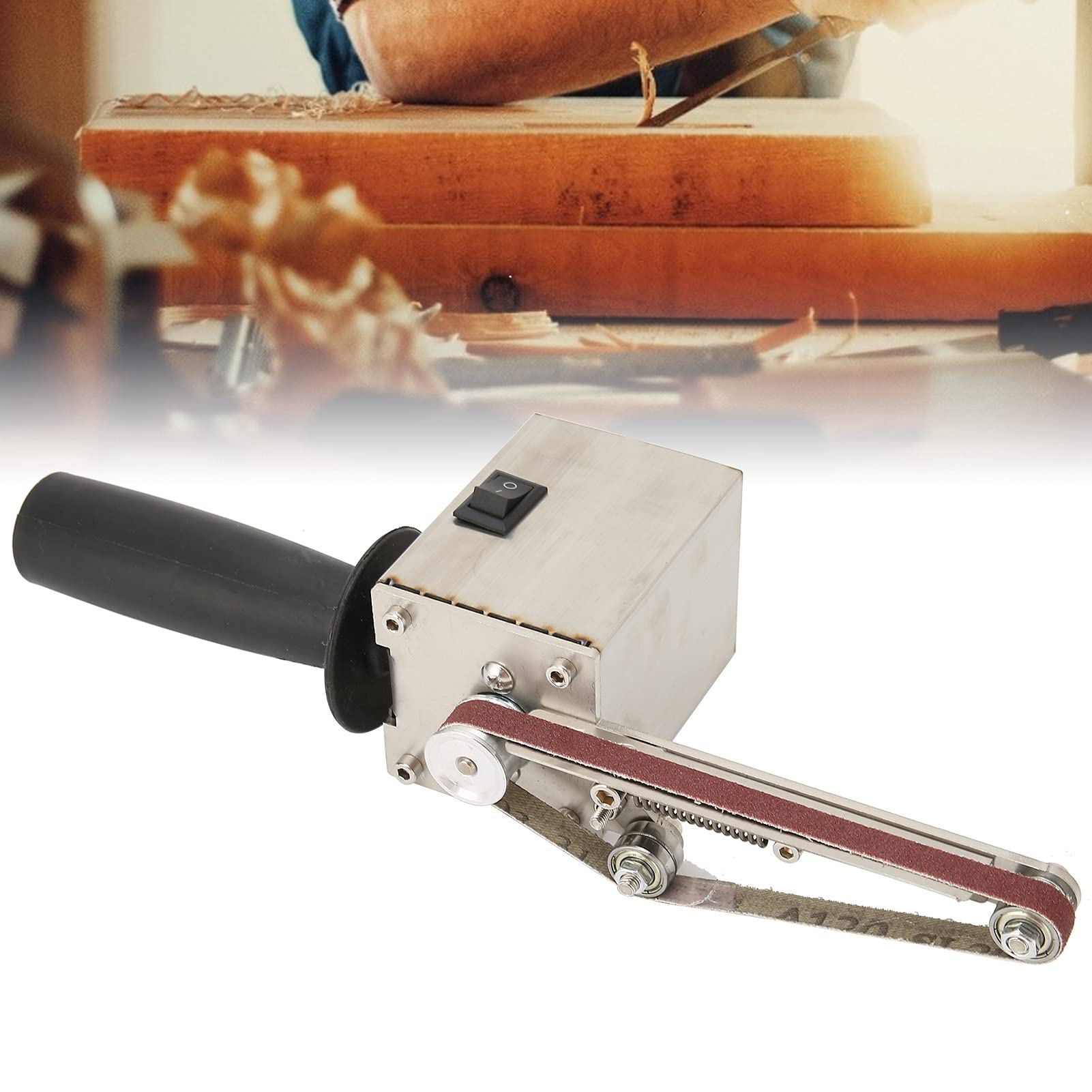 150W Electric Belt Sander & Polisher - Adjustable Wood & Acrylic Grinding Machine with US Plug (110-240V) - Perfect for DIY Woodworking, Metal Polishing & Craft Projects