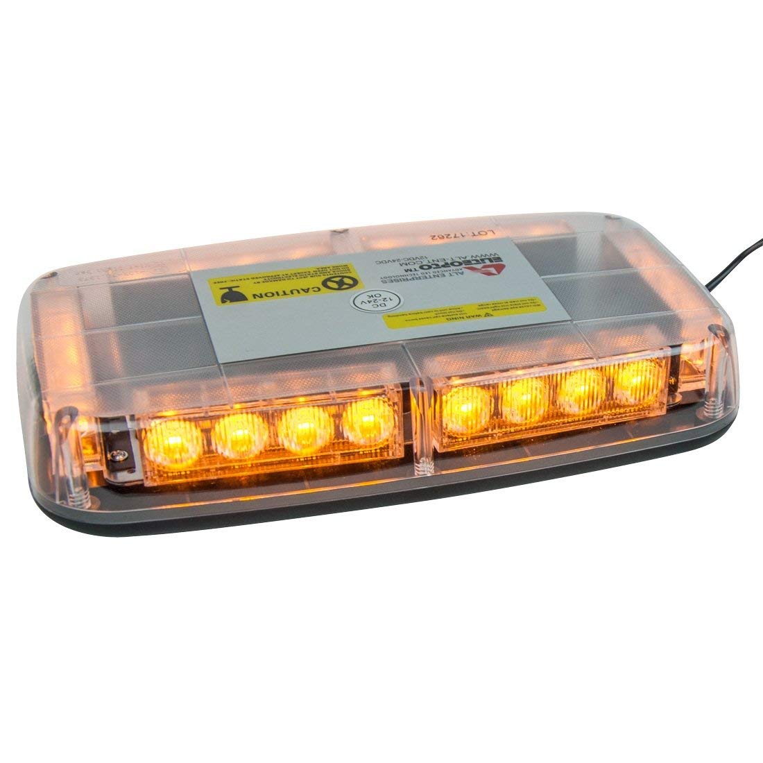 Alt Amber Emergency Warning LED Mini Bar - Portable Safety Light for Vehicles, Roadside Emergencies, Construction Sites & Hazard Warnings