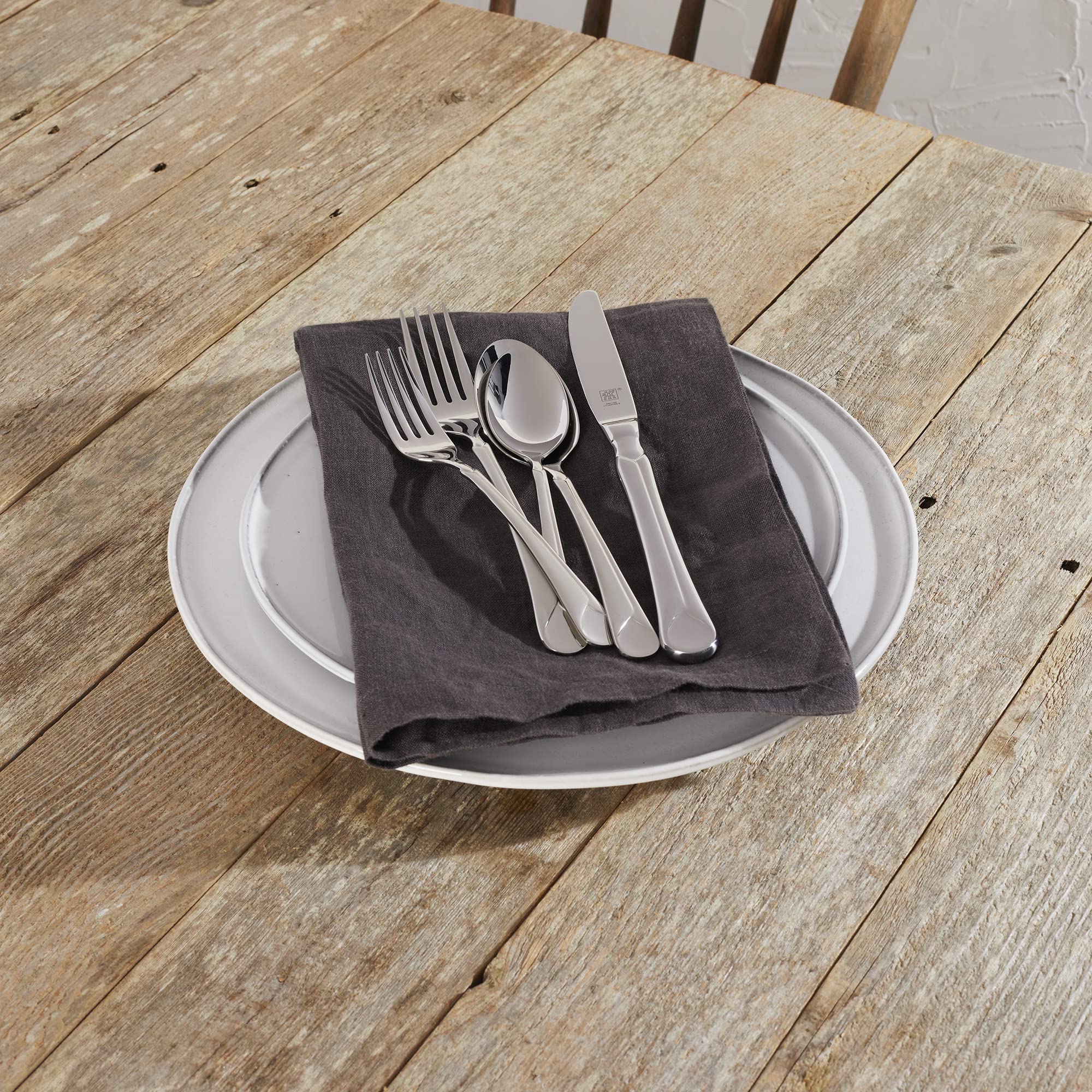 ZWILLING Provence 45-Piece Flatware Set - 18/10 Stainless Steel with Dual Mirror-Satin Finish - Service for 8 (5-Piece Place Setting + 5 Serving Pieces) - Perfect for Dinner Parties, Weddings & Upscale Dining