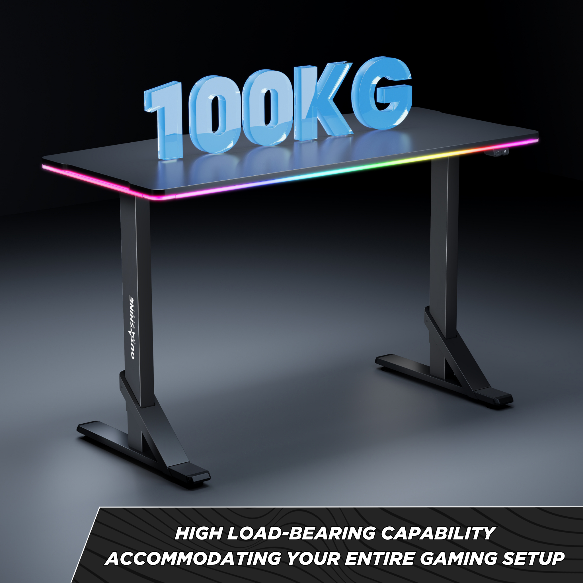 Colossus Heavy Duty RGB Gaming Desk - 132cm Wide LED Computer Desk for PC & Console Gamers - Perfect for Streaming, Esports & Home Office Setup