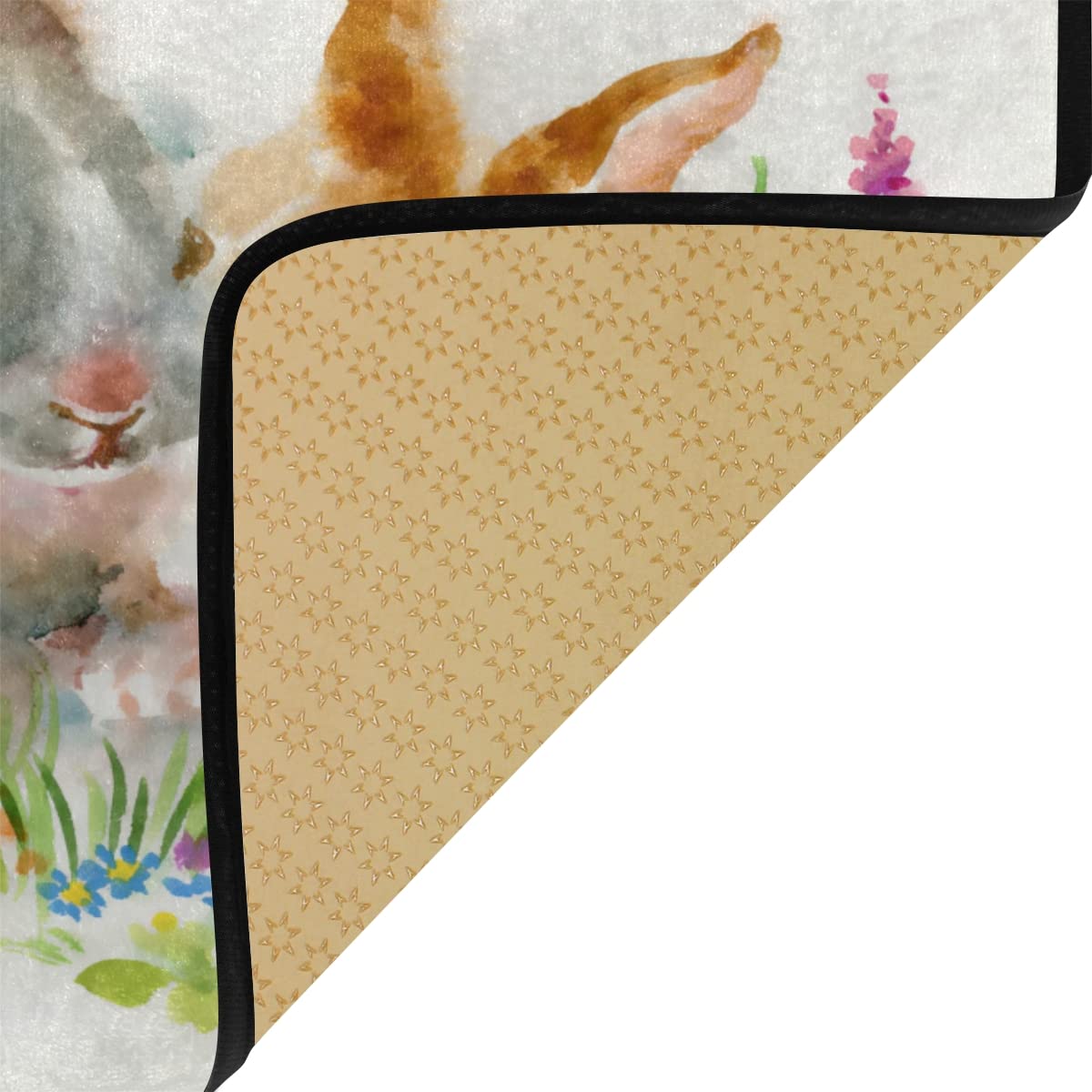 Easter Bunny Flower Non-Slip Kitchen Rug 39