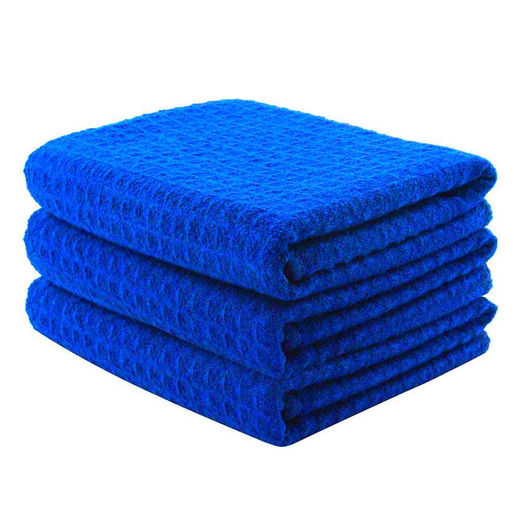 Premium Waffle Weave Microfiber Towel Set - 16x24 Inches, 380GSM, Ultra Absorbent & Quick Dry (Pack of 3) - Perfect for Gym, Spa, Beach & Bathroom Use
