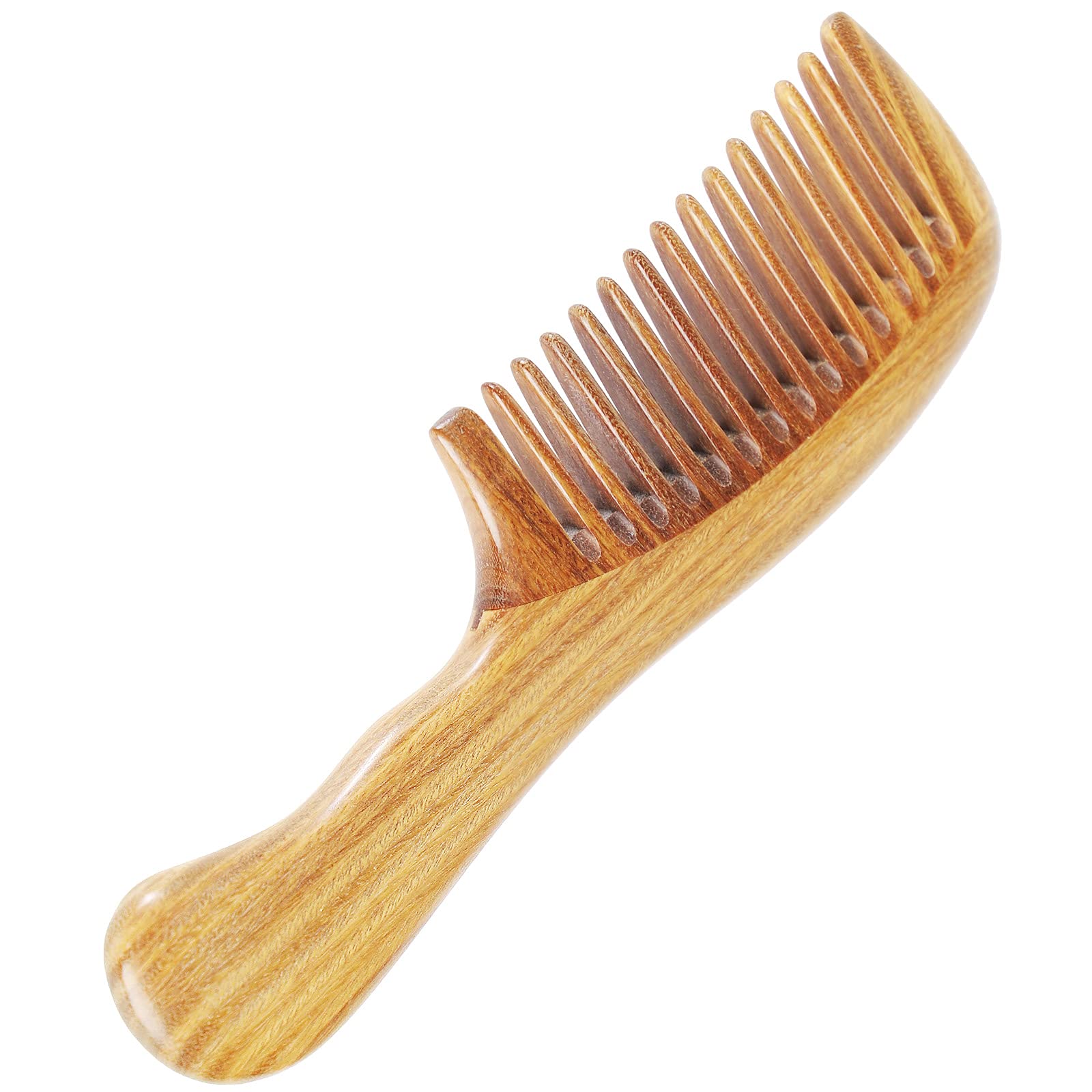 Onedor 100% Natural Green Sandalwood Hair Comb - Anti-Static Detangling Wide Tooth Comb with Natural Sandalwood Fragrance | Perfect for Daily Hair Care, Styling & Scalp Massage